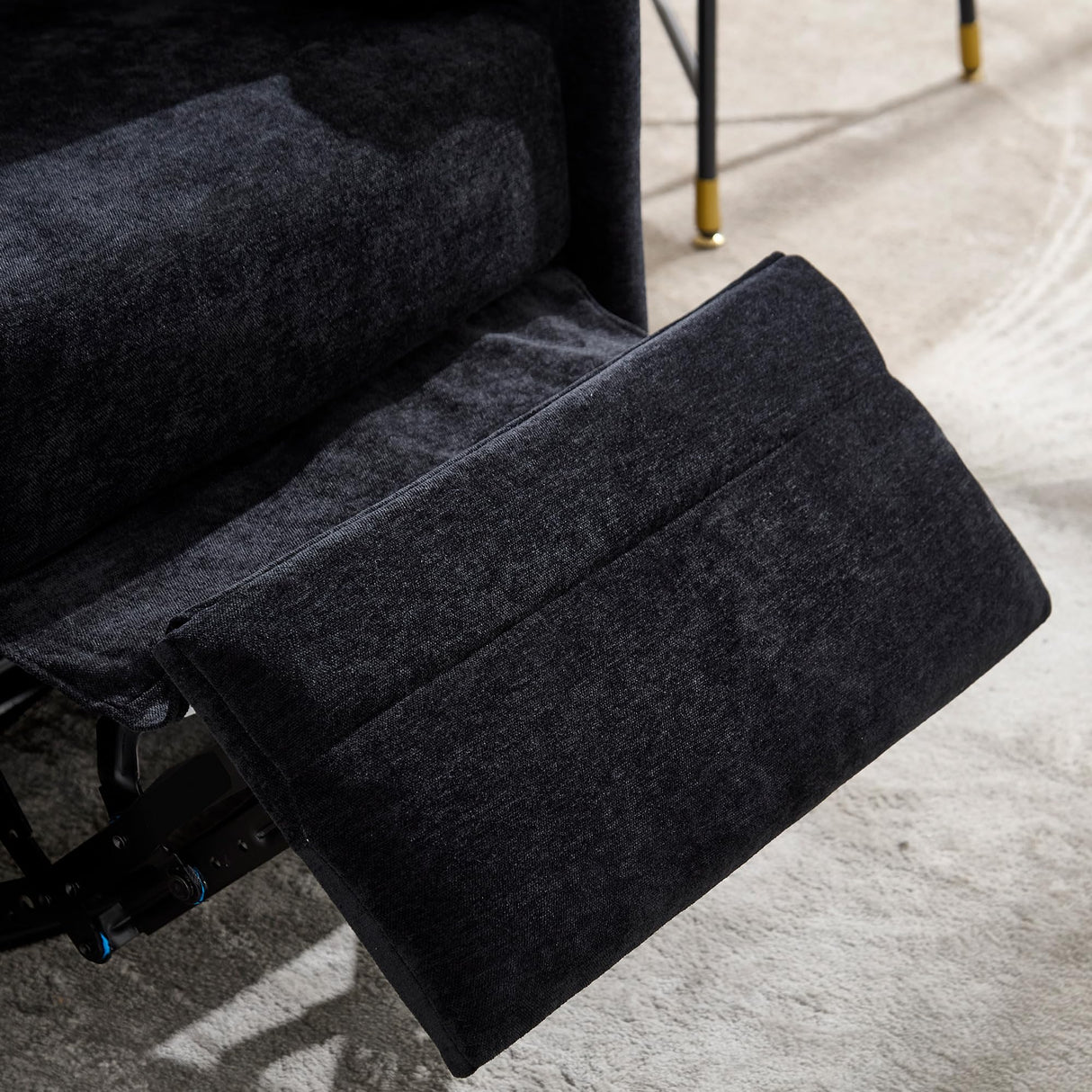 Recliner Swivel Glider Electric Rocking Chair with USB Port,Multifunction Upholstered Power Recliner Rocking Chair for Living Room Bedroom Nursery Adult with 2 Pillows(Black, Power-Driven) choairy