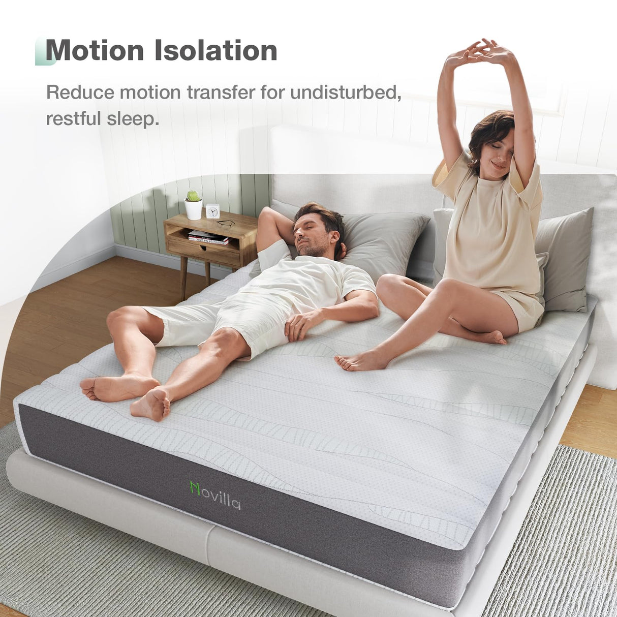 Novilla 14 Inch Queen Mattress Queen Size Mamory Foam Mattress in a Box Medium Firm with Cooling Gel Foam for Cool Sleep & Ultimate Support Novilla