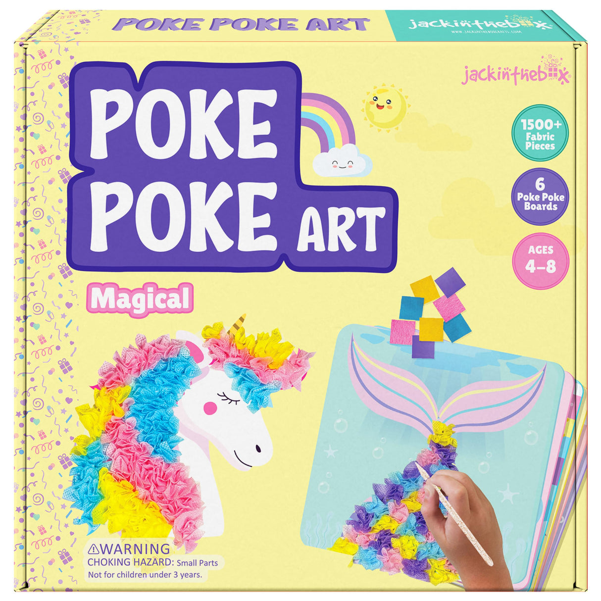 jackinthebox Poke Poke Art for Kids - Unicorns, Mermaids, Princess, Cupcakes, Mess-Free Sewing Art for Children, Toys for Girls and Boys Ages 4 5 6 7 8, Great Gift for Children, DIY Creative Activity jackinthebox