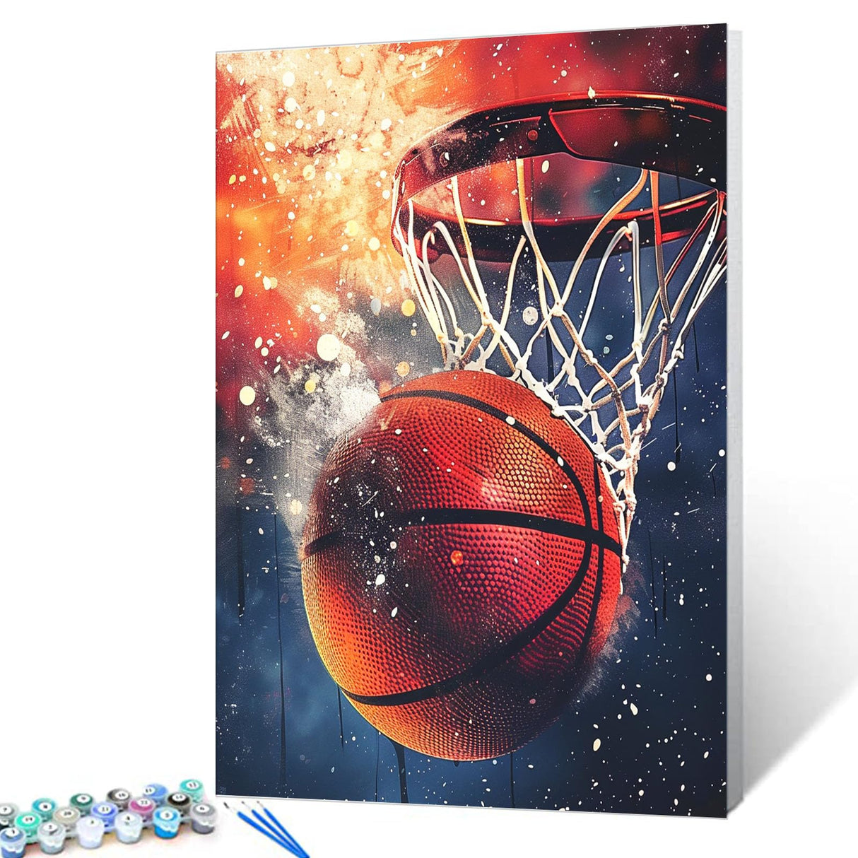 Tucocoo Sport of Basketball Paint by Number for Adults Beginner, DIY Oil Painting Kits on Canvas with Brushes and Acrylic Pigment, Retro Creative Picture for Home Decor Gifts 16x20 inch (Frameless) Tucocoo