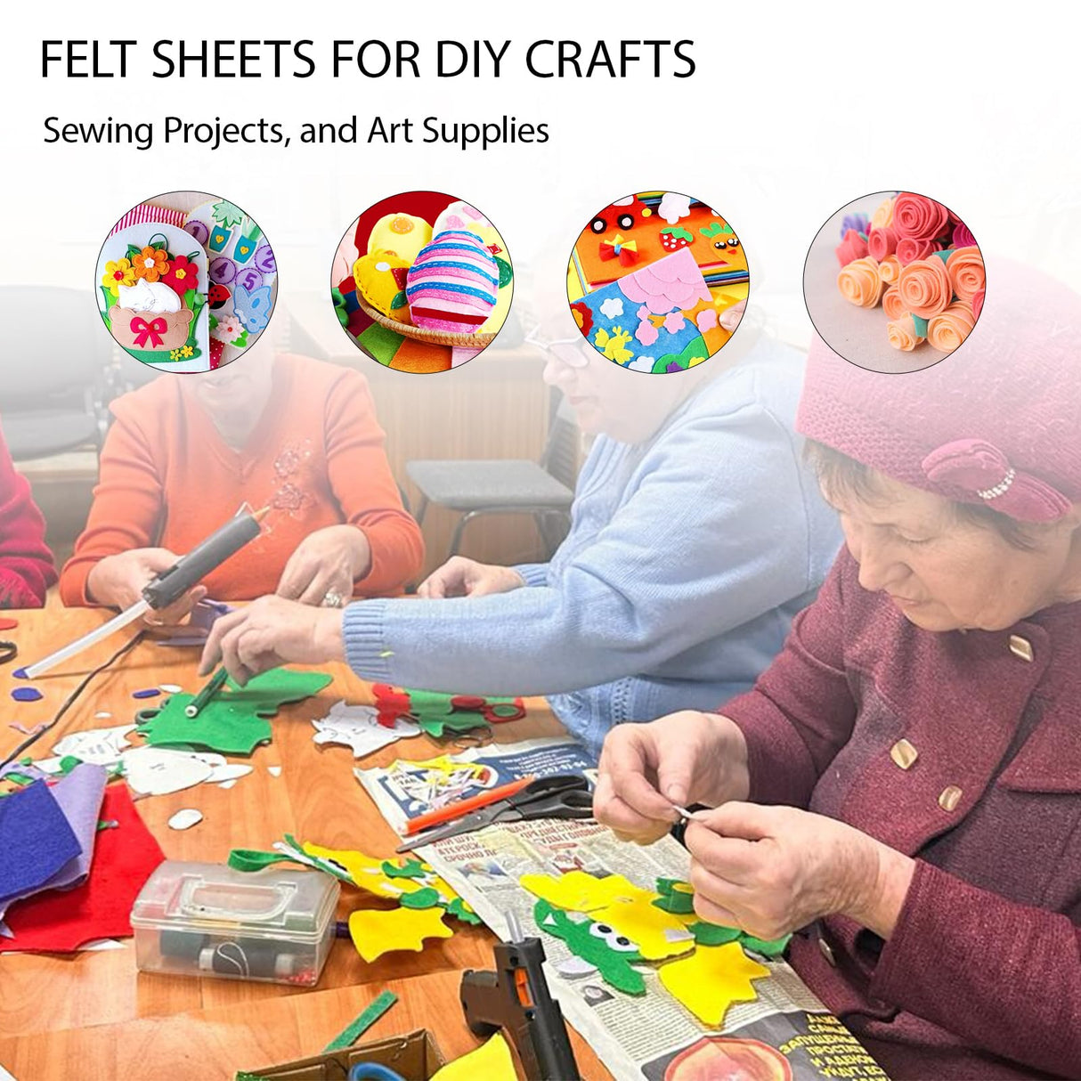 Jtnohx Soft Felt Sheets, Color Felt Fabric for Sewing, 7 Pcs 1mm 8"x12" Fabric Square for Craft DIY and Embroidery Projects (Black) Jtnohx