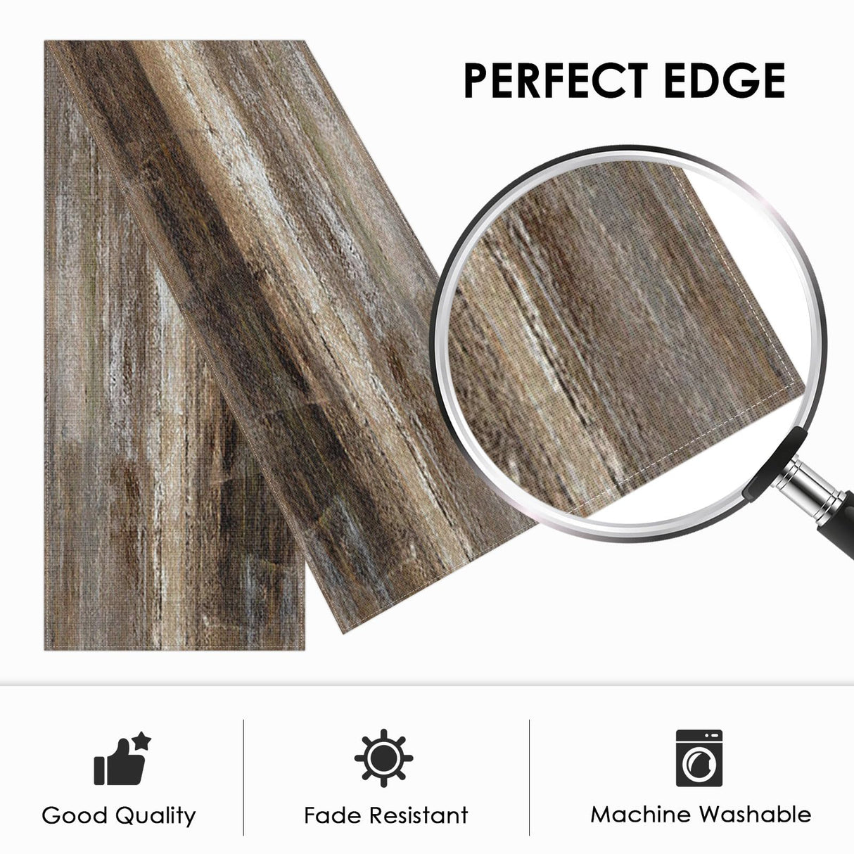 Emvency Farmhouse Table Runner, Abstract Grey and Dark Brown Art Painting for Kitchen Coffee Table Family Dinners Holiday Parties Wedding Events Decor(13x60 inch) Emvency