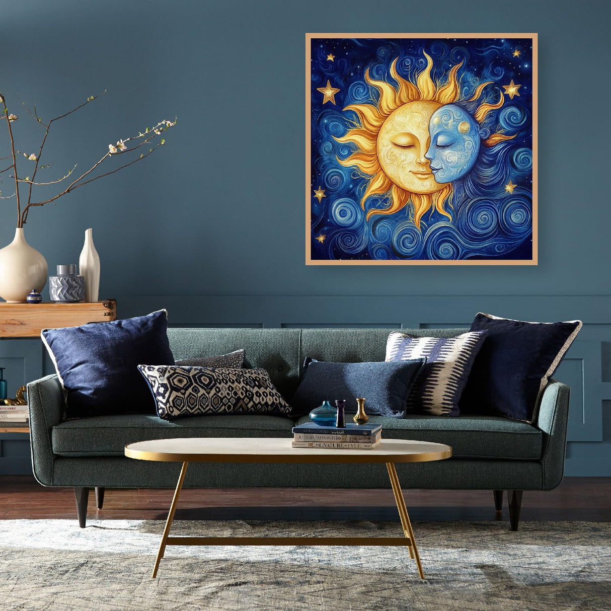 VividMeng Moon Diamond Art Kits for Adults,Sun Diamond Painting Kit for Adults,DIY Full Drill Diamond Painting Moon Gem Art and Crafts 13.78x13.78inch VividMeng