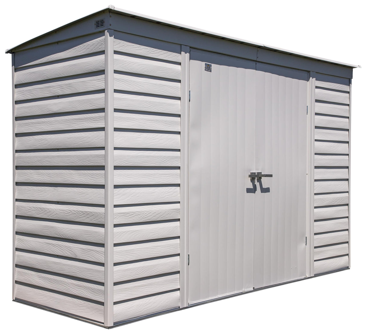 Arrow Select 10' x 4' Outdoor Lockable Steel Storage Shed Building, Flute Grey Arrow