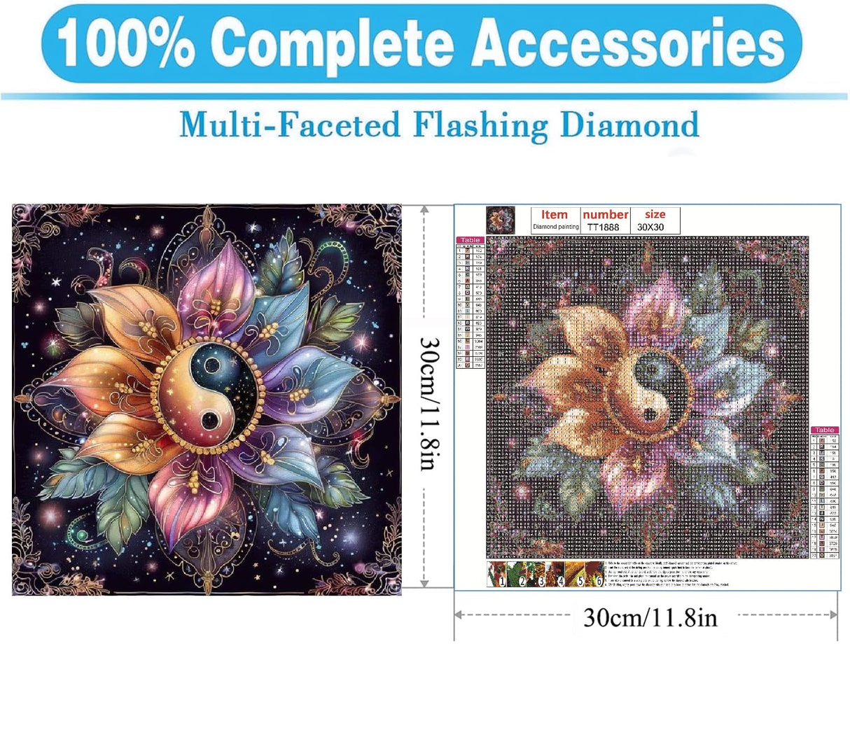 MOMDEDP Mandala Diamond Painting Kits for Adults, 5D Flower Full Drill Diamond Art, DIY Mandala Diamond Art Kit Gem Art for Home Wall Decor 12 X12in Animal MOMDEDP