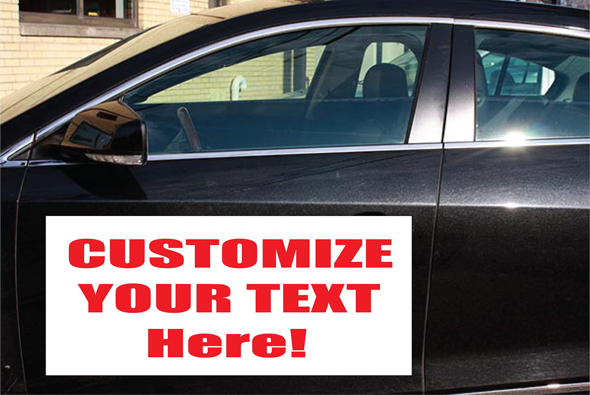 Custom Magnetic Sign White Vehicle Magnets Car Magnets with Custom Lettering Personalized Car Magnet Sign for Business Cars Trucks Vehicles Your Own Text (12"X24") WoodArtSupply