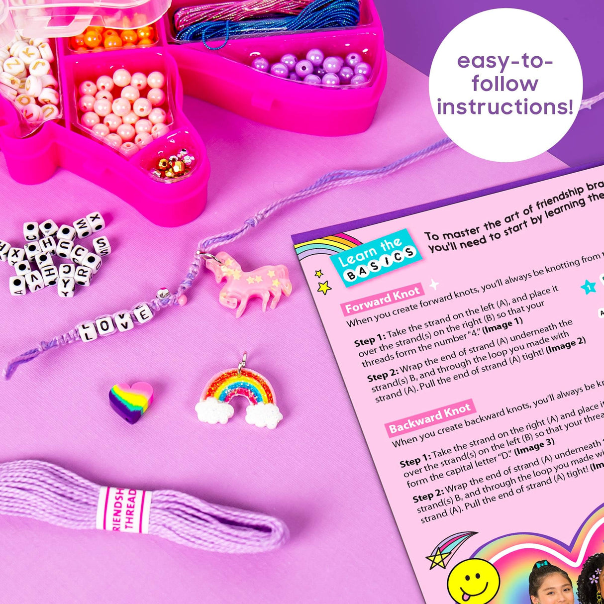 Just My Style Unicorn Friendship Bracelets by Horizon Group USA Create 20+ Bracelets, Kit Includes 1300+ Beads ABC Beads, Metallic Beads Unicorn Storage Case & More Just My Style