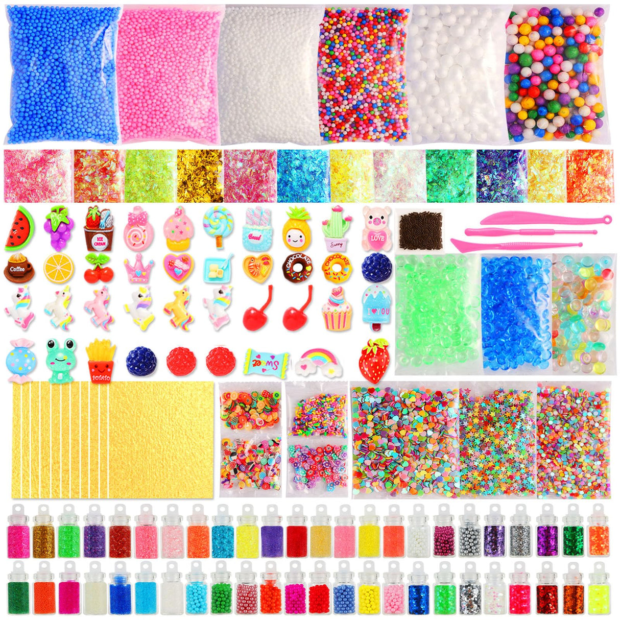 160 Pack Slime Supplies Making kit for Kids – Slime Mix Ins Accessories Include Slime Charms, Foam Balls for Creative Slime Making Generic