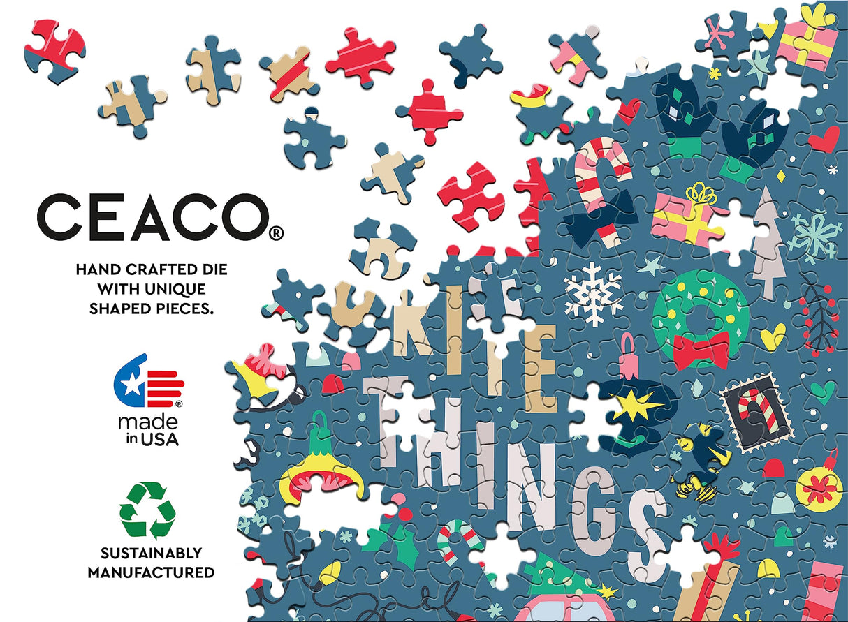 Ceaco - Peanuts Holiday - Snoopy's Favorite Things - 100 Piece Jigsaw Puzzle Ceaco