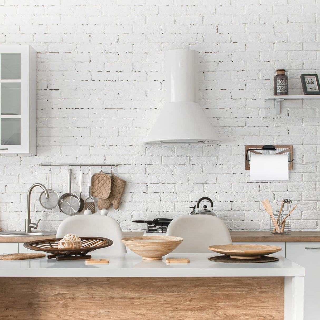 Autumn Alley Rustic Farmhouse Paper Towel Holder Wall Mount - Country Home Decor Rustic Farmhouse for Kitchen - Wood and Galvanized Kitchen Decor - Farmhouse Kitchen Wall Decor Autumn Alley