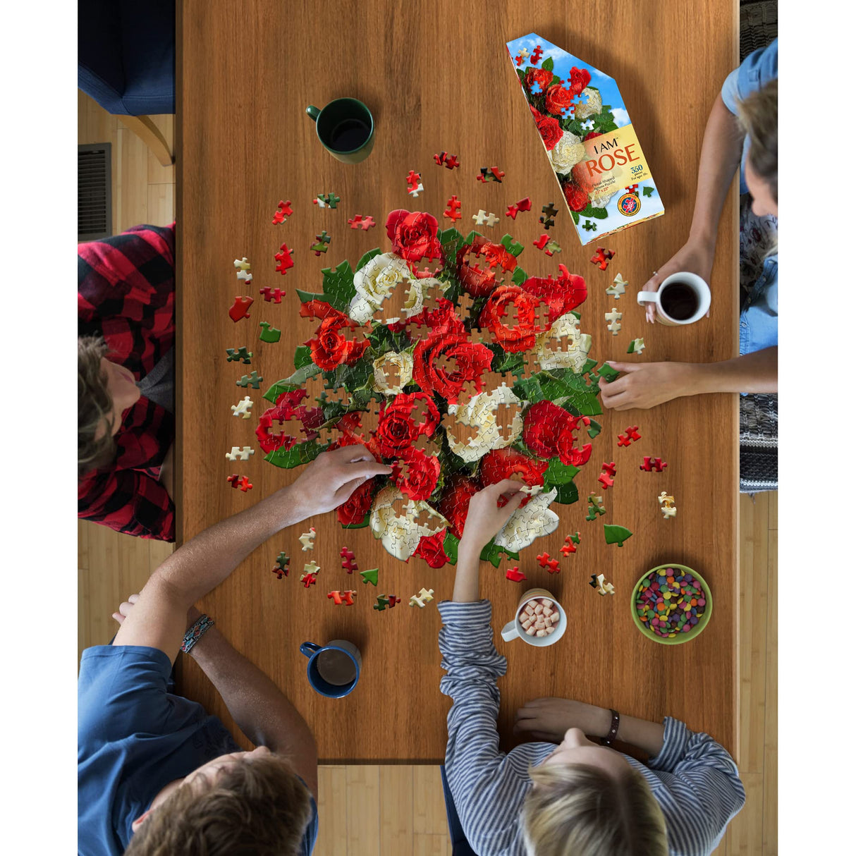 Madd Capp: I Am Rose - 350 Piece Jigsaw Puzzle- 8003 – Ages 10+, Unique Floral-Shaped Border, Challenging Random Cut, Includes Educational Madd Capp Fun Facts Madd Capp