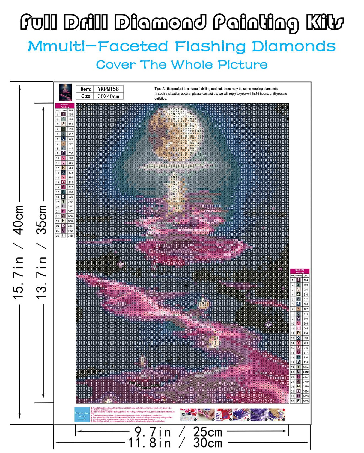 KINPLUB 5D Diamond Painting Kits for Adults Beginners, Sea Moon Diamond Art Kits for Adults, DIY Full Drill Round Diamond Dots, Home Wall Decor 12x16 Inch KINPLUB