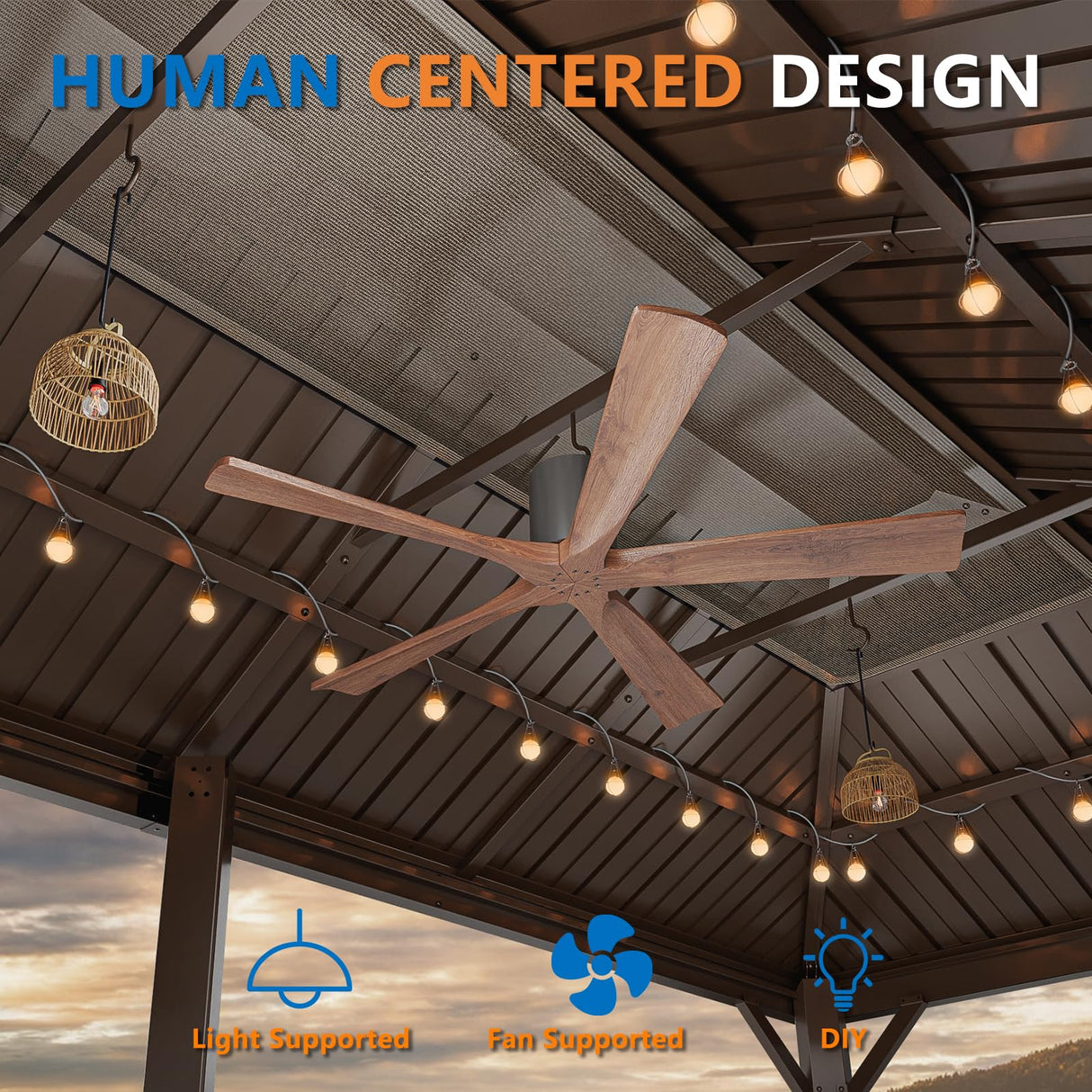 HOTEEL 12x20 Hardtop Gazebo with Metal Roof, Heavy Duty Galvanized Steel Gazebo with Reinforced Aluminum Frame, Flame-Resistant Curtains and Netting, Suitable for Gazebo 10x20, Brown (Upgraded 1.0) Hoteel