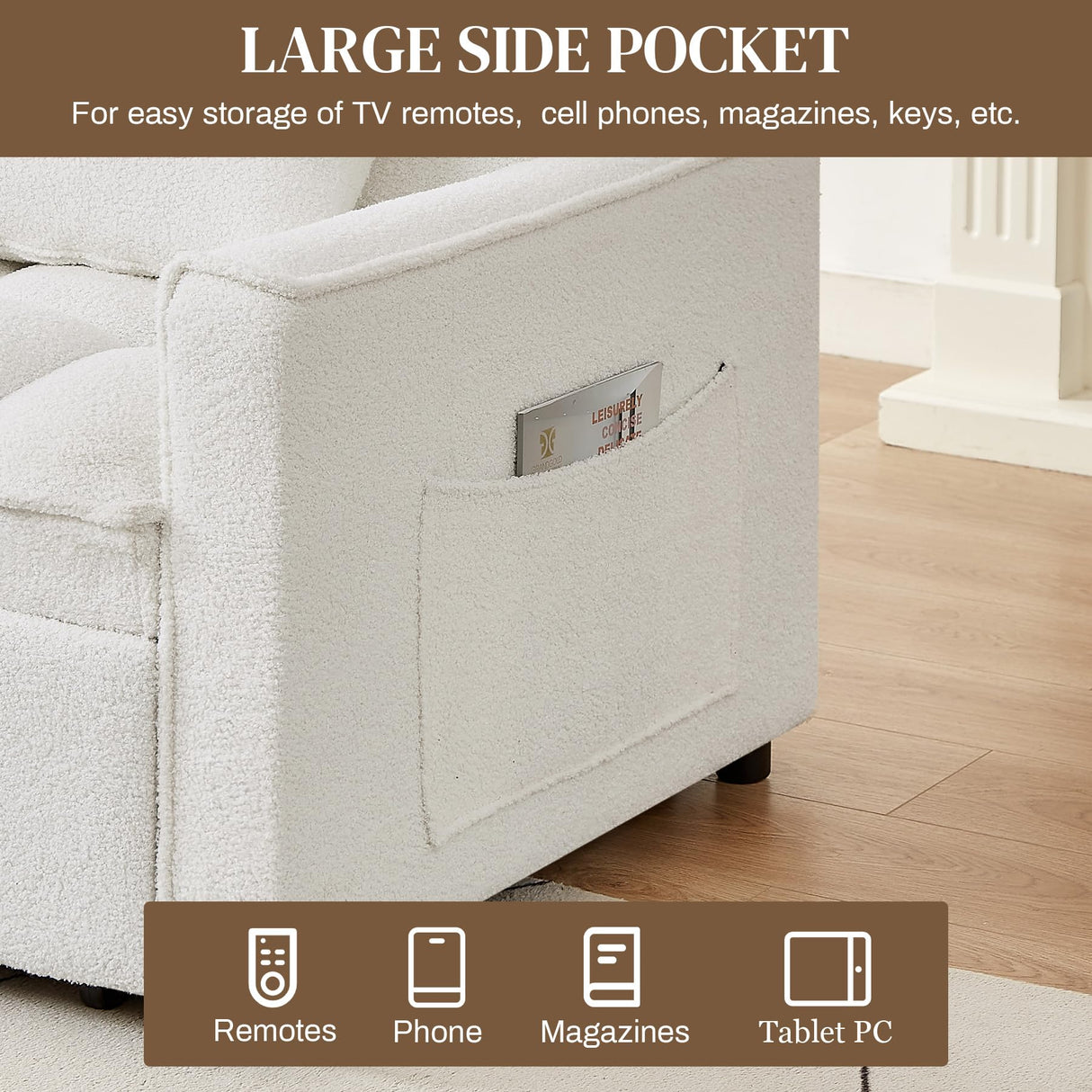 Wrofly 3 in 1 Convertible Sleeper Sofa Couch with Pullout Bed, Loveseat Sofa with Storage and Pillows, Modern 2 Seater Futon Couch Bed for Living Room, Bedroom and Small Space, White Teddy Wrofly