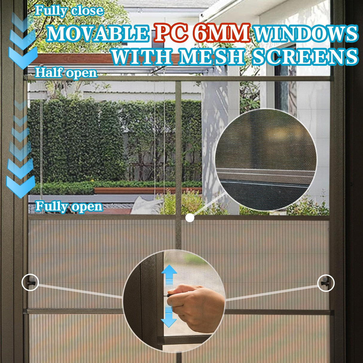 Domi 12x16FT Wall-Mounted Sunroom Gazebo, Aluminum Solarium with Galvanized Steel Sloping Roof, Detachable PC Screens, Front & 2 Side Sliding Doors, Outdoor Sun Room Lean to Gazebo for Patio Deck Lawn domi outdoor living