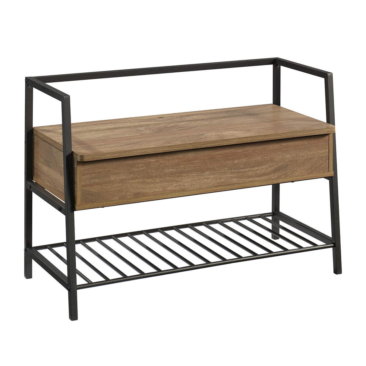 Sauder North Avenue Entryway Bench, Hidden Storage and Shelf, Entry Bench with Storage - Sindoori Mango Finish Sauder