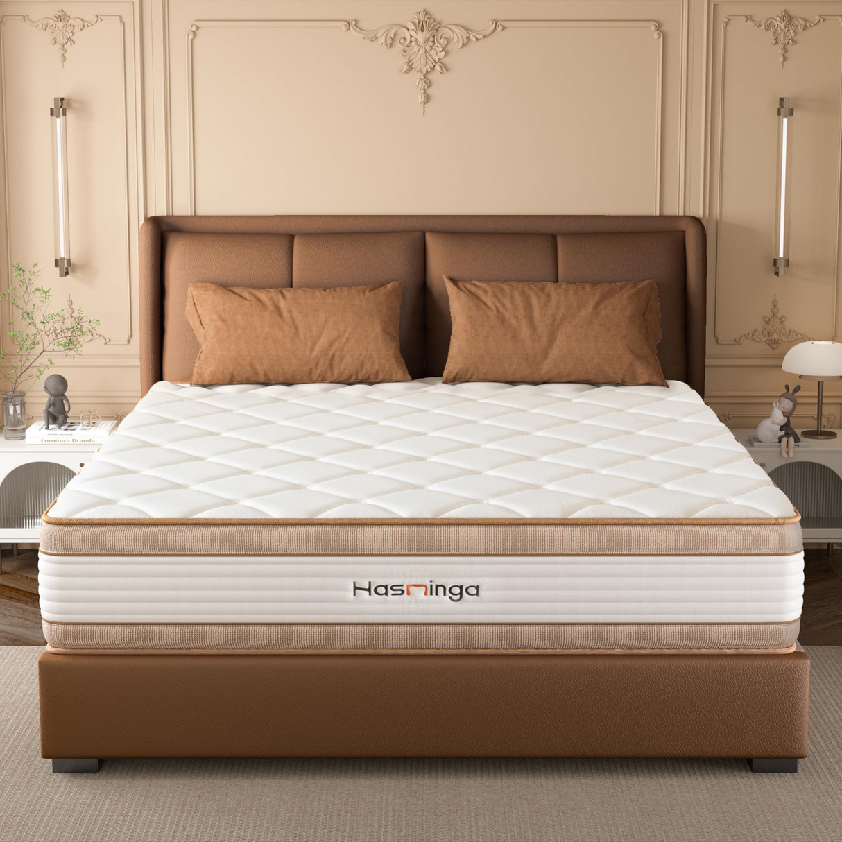 12 Inch Full Mattress, Hybrid Medium Firm Memory Foam Mattress with Innerspring, Reinforced Edge Support, Cooling Gel Pillow Top, Pressure Relief & Motion Isolation, Bed in a Box, Queen/King Size HASNINGA