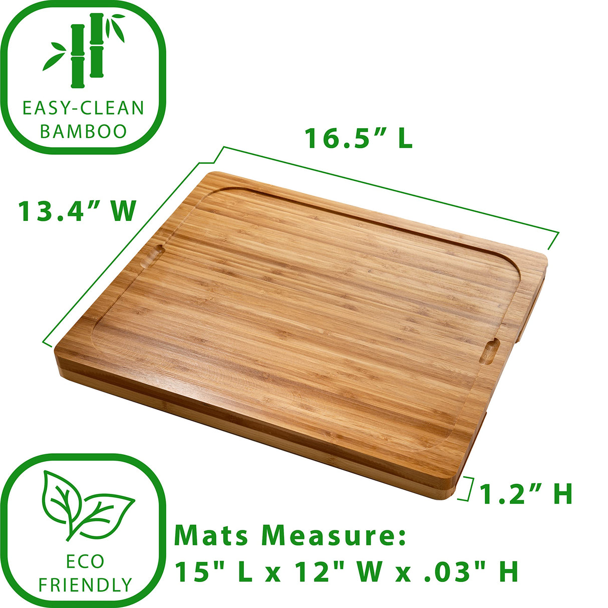 Seville Classics Bamboo Premium Wood Cutting Board Serving Tray w/ 7 Color-Coded BPA-Free Mats, for Chopping Bread, Cheese, Fruits, Vegetables, Meats, Charcuterie (PATENTED), Bamboo (NEW MODEL) Seville Classics