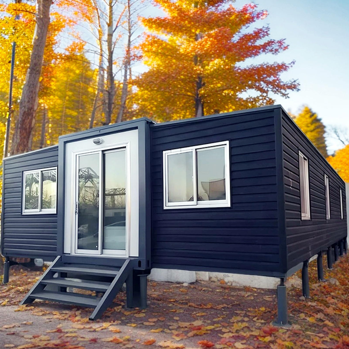 Tiny Houses to Live in for Adults,30FT Portable Modular Foldable Rust Proof Luxury Resistant Prefab Tiny Homes for Sale Movable Modular Expandable Container Cabin Kit with 1-5 Bedroom 40FT X 20FT Generic