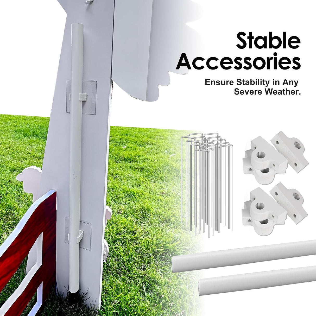 Outdoor Nativity Set for Outdoor Christmas Decorations, 45in Weather Resistant PVC Nativity Set, Large Holy Family with The Sheep and Donkey for Front Yard and Lawn Christolab