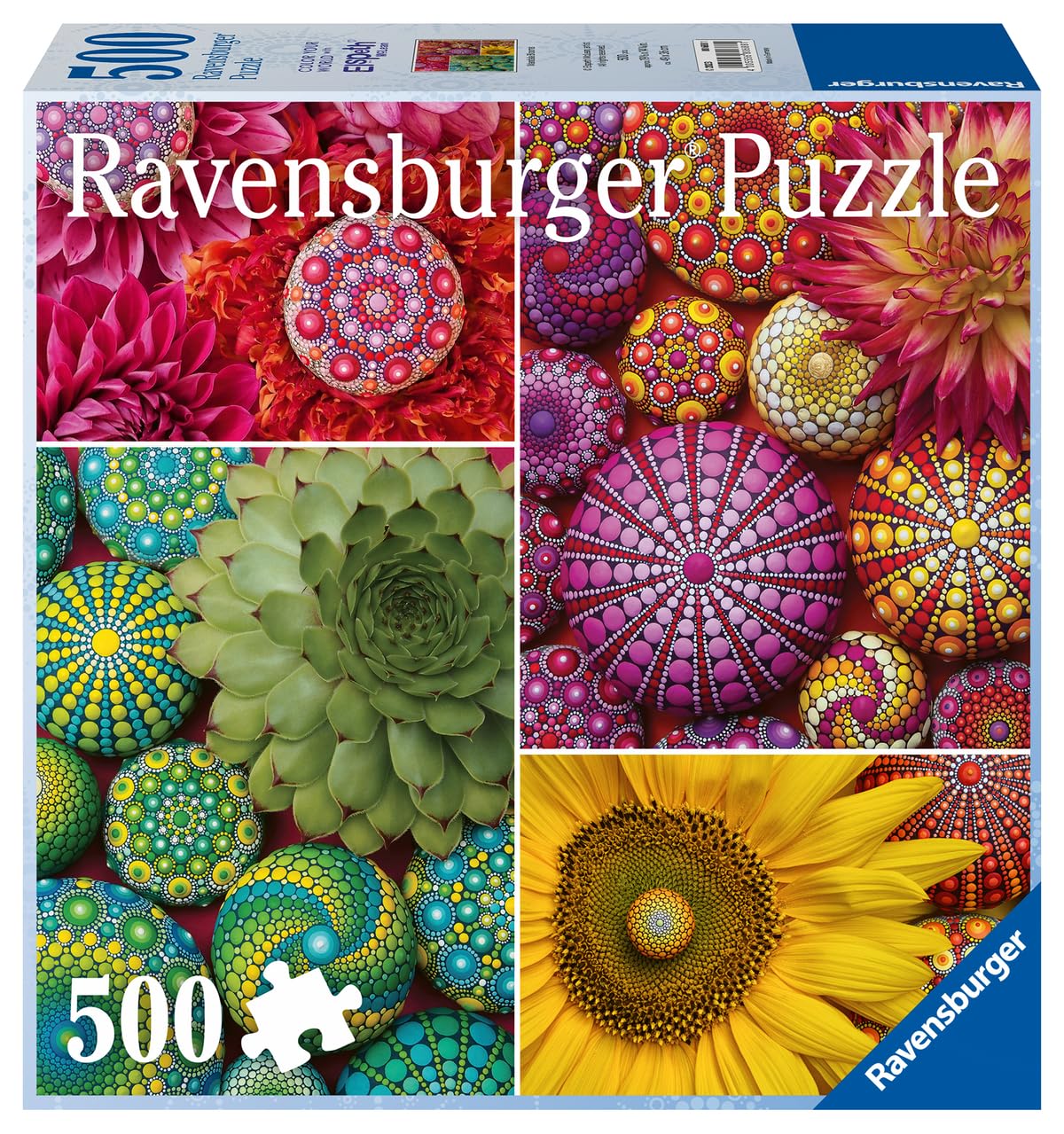 Ravensburger Color Your World Series: Mandala Blooms 500 Piece Jigsaw Puzzle for Adults - 80688 - Handcrafted Tooling, Made in Germany, Every Piece Fits Together Perfectly Ravensburger