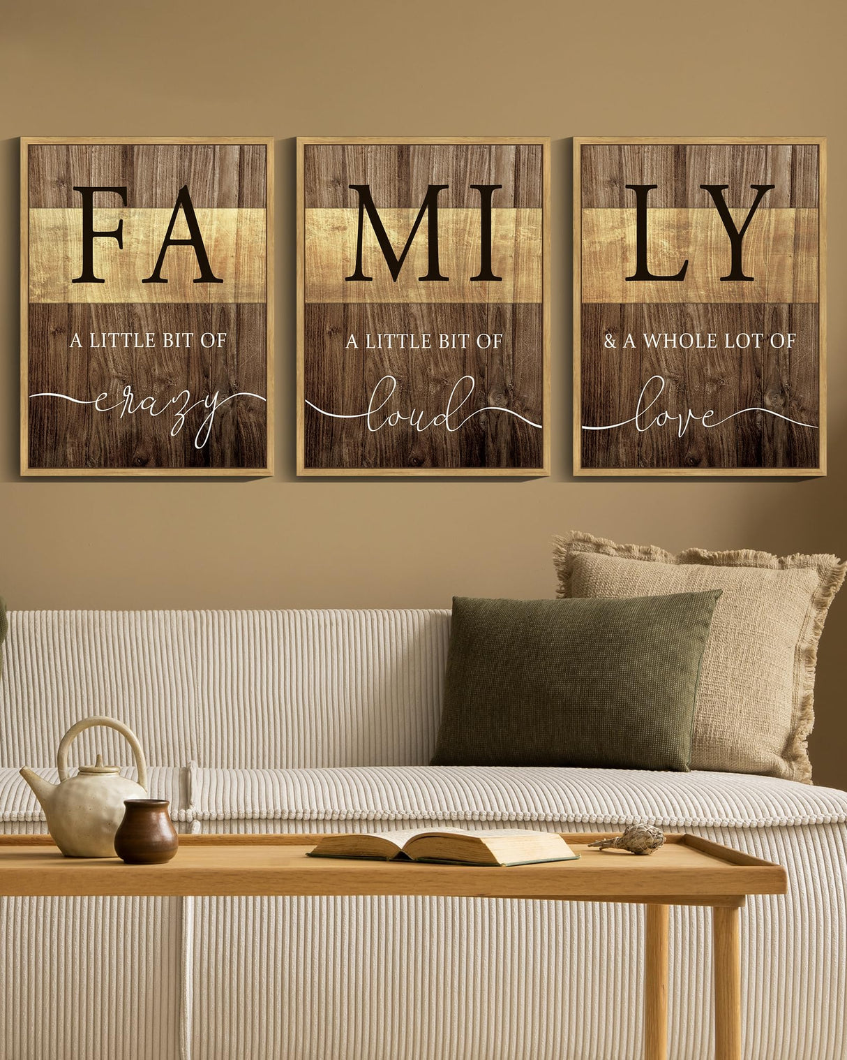 Drsoum Home Family Wall Decor Farmhouse Sign Wall Hanging Decor Rustic Netural Quotes Prints Artwork for Home Dining Room Kitchen 11x14in Natural Framed Drsoum