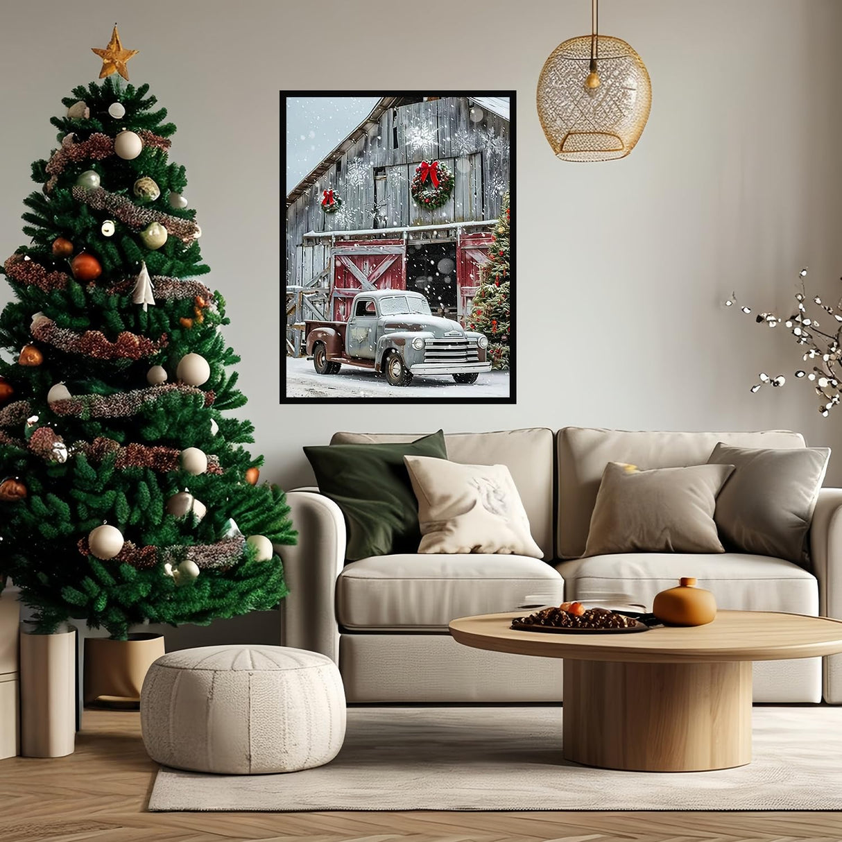 Paint by Numbers Kit for Adults Beginner, Christmas Winter Car House Easy Paint by Number Kits Canvas Without Framed,DIY Acrylic Oil Painting Adults Paint by Numbers Kits for Home Wall Decor 12x16 In. JYXSJYYD