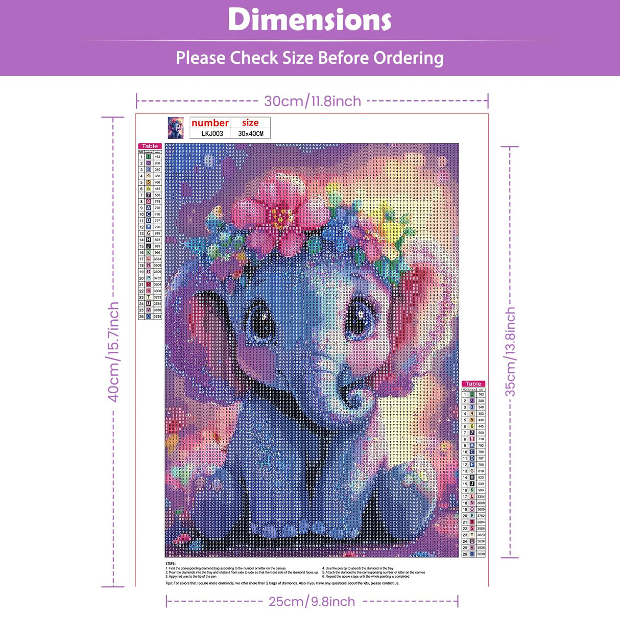 KEYIFA Diamond Art Kits for Adults, DIY Diamond Painting Baby Elephant, Round Full Drill, 5D Animal Diamonds Dots Mosaic Painting, Crystal Gem Arts Craft for Home Wall Decor 30x40cm KEYIFA