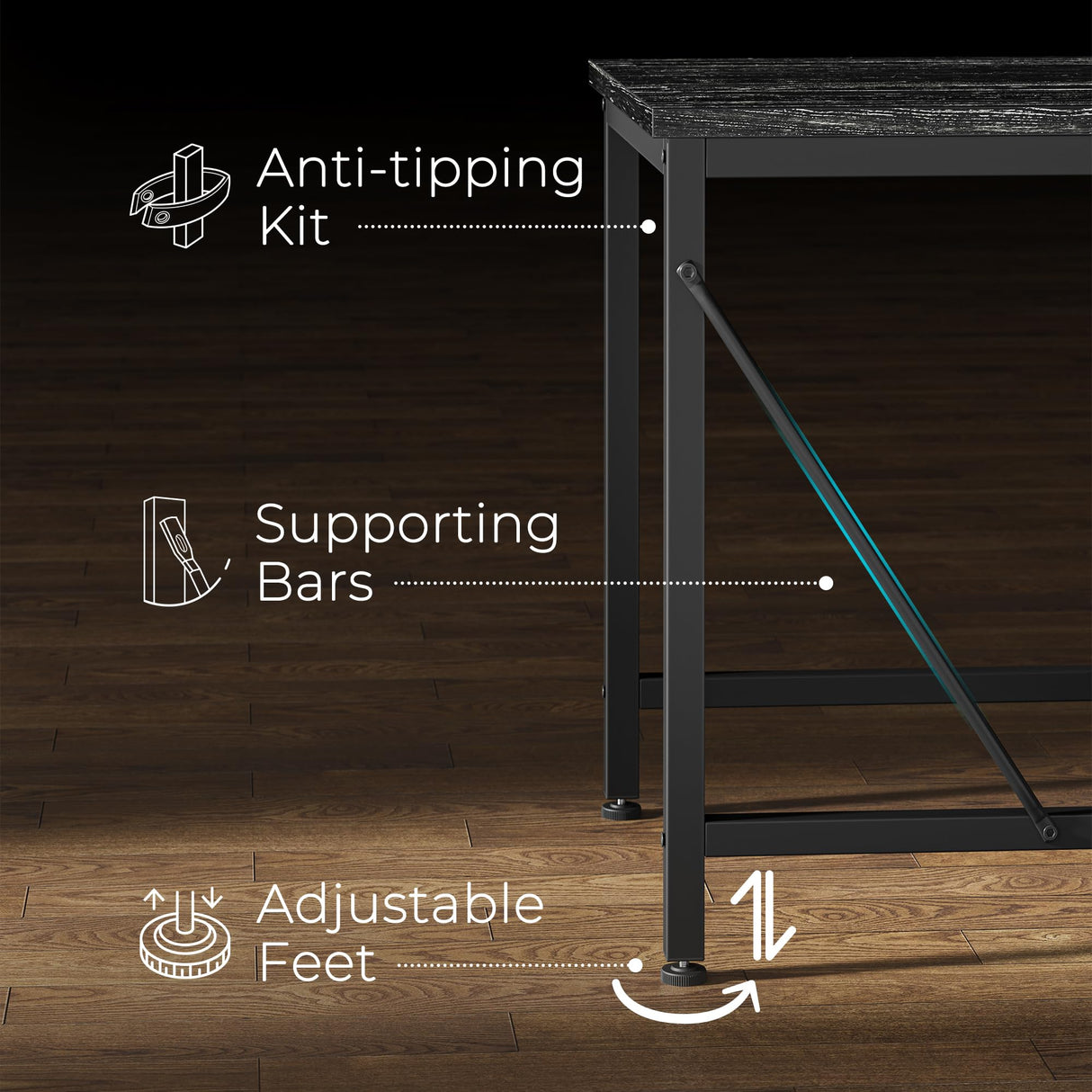 Huuger 9 Drawer Dresser, 63 Inch Dresser TV Stand for 55, 65, 70 Inch TV, Entertainment Center with Drawers, Large Long Fabric Dresser for Bedroom, Closet, Charcoal Black Wood Grain Print,8730D Huuger
