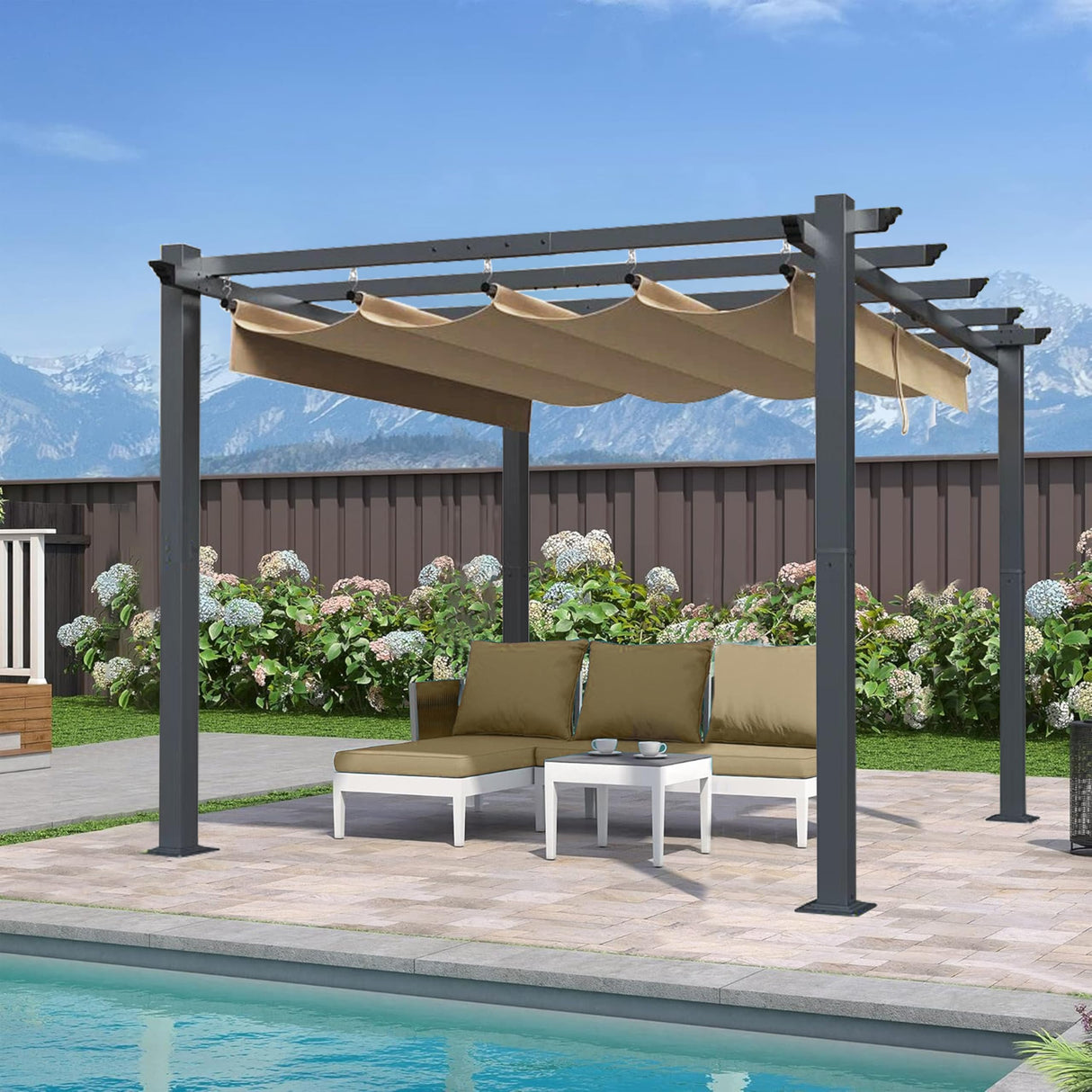 SCOCANOPY Beige Ripstop Replacement Cover Fit for Home Depot Hampton Bay Pergola # GFM00467F,GFM00469A SCOCANOPY