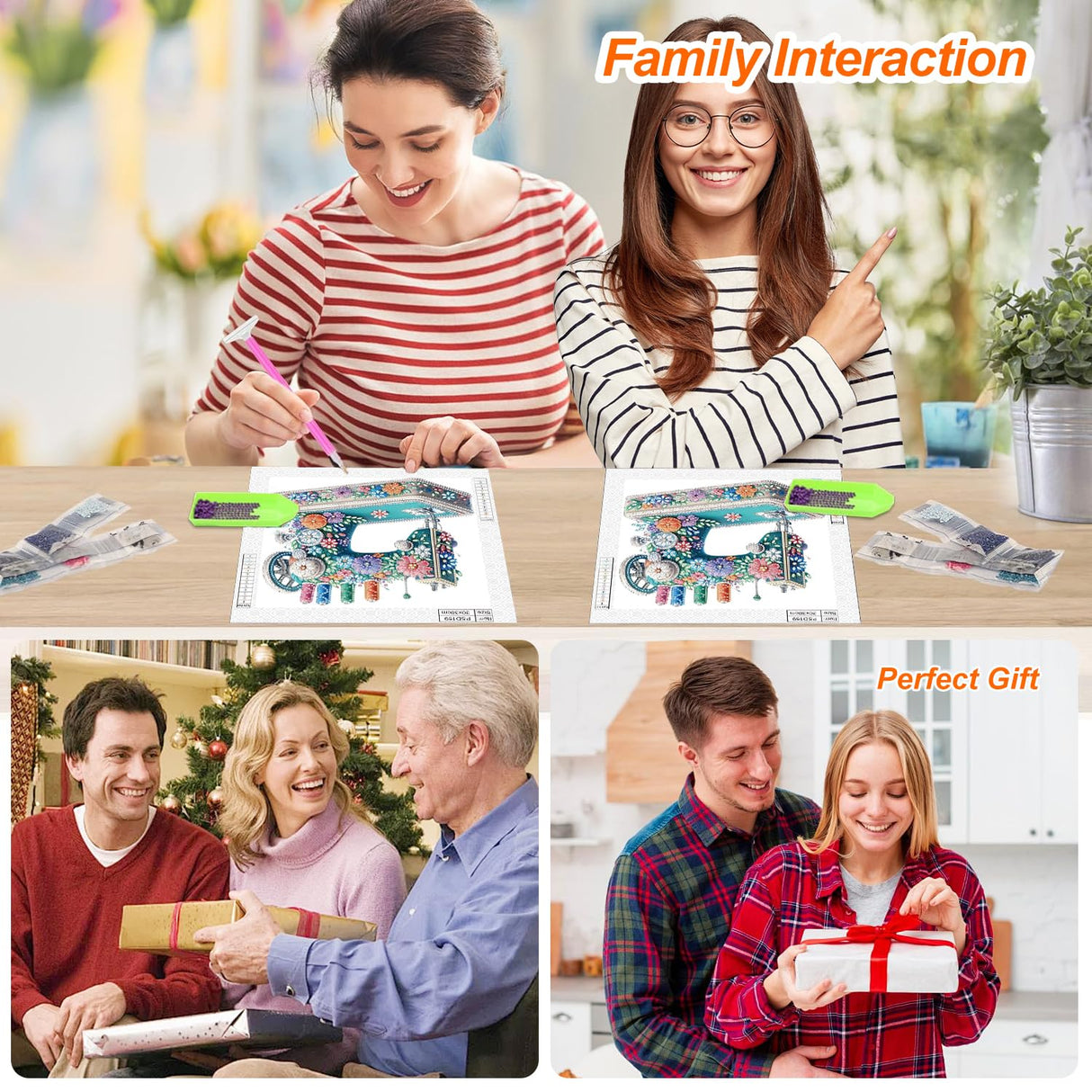 Anuver Sewing Machine Diamond Painting Kits for Adults, 5D Special Shape Crystal Rhinestones Diamond Painting for Beginners, Diamond Art Kits for Home Wall Decoration, 12×12 Inch Anuver