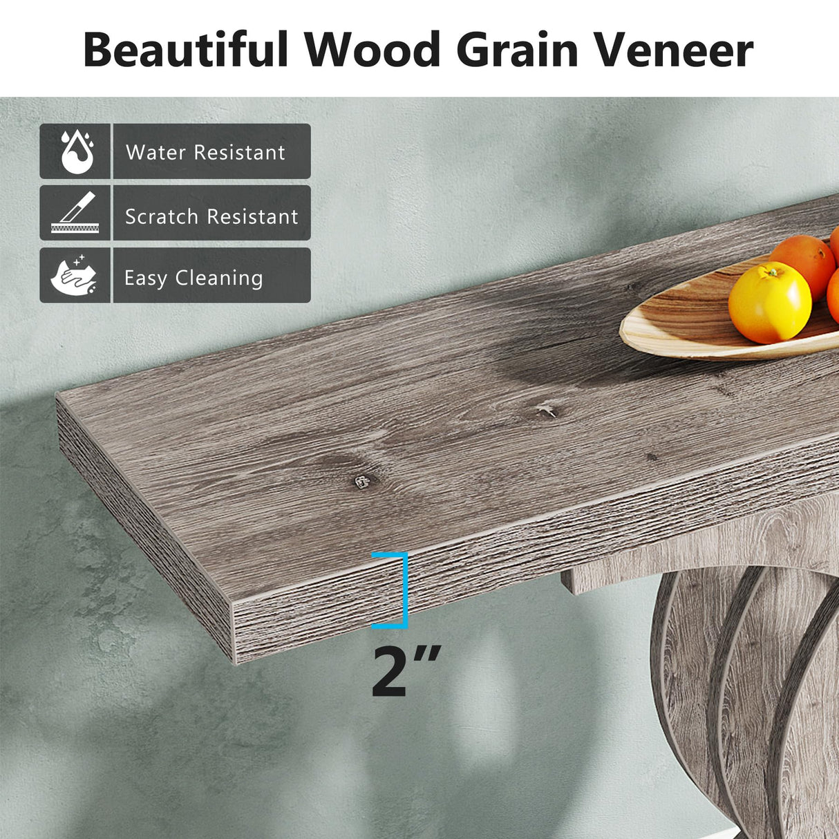 Tribesigns Console Tables Modern Farmhouse 39-inch Entryway Table with Geometric Base, Wooden & Metal Hallway Table/Narrow Sofa/Accent Table for Entrance, Living Room (Grey) Tribesigns