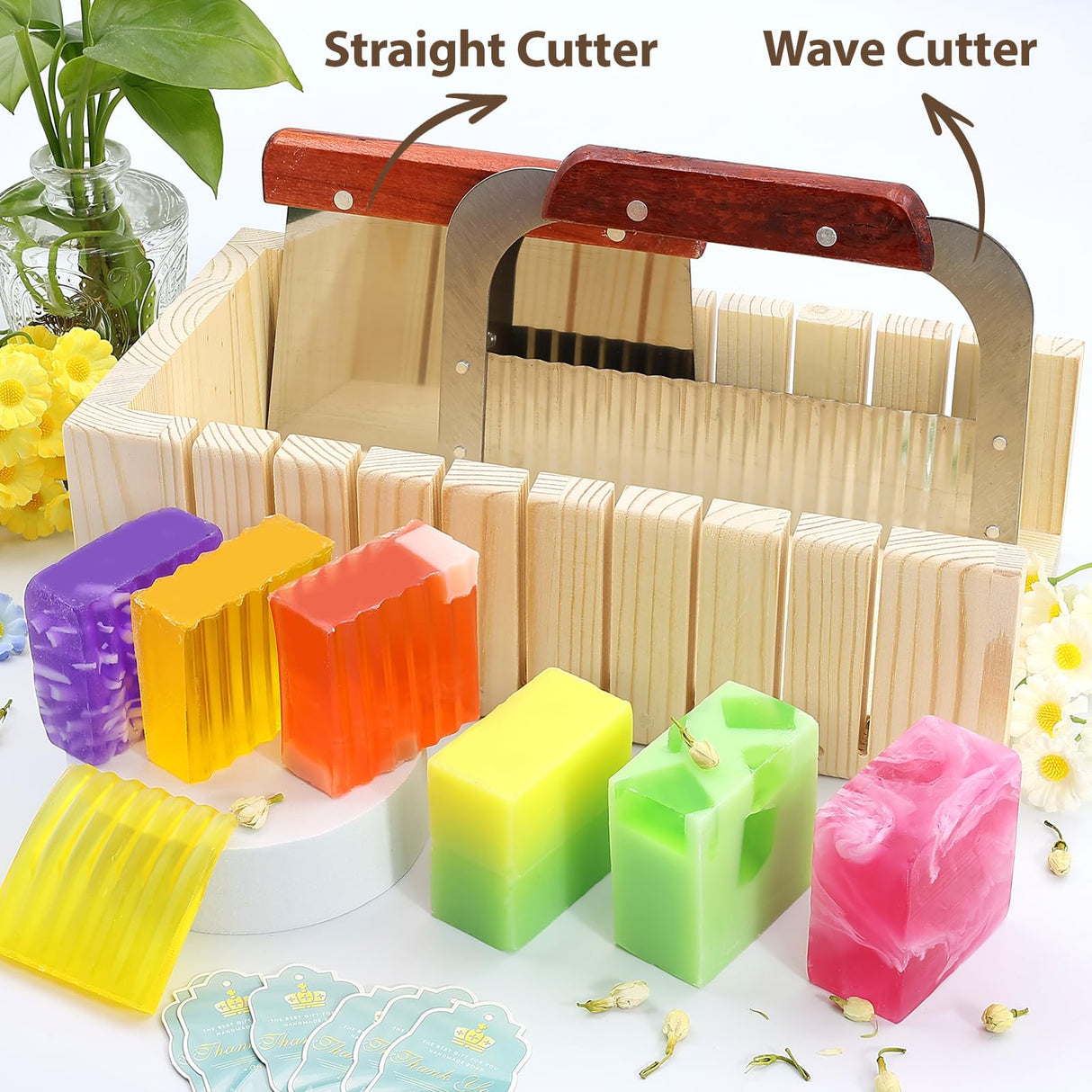 WhizToys Soap Making Kit Supplies, Crafts Kits for Adults and Kids, DIY Beginners Kit Containing Silicone Mold, Soap Cutter and Shea Butter Base, Fragrances and Gifts Cards WhizToys