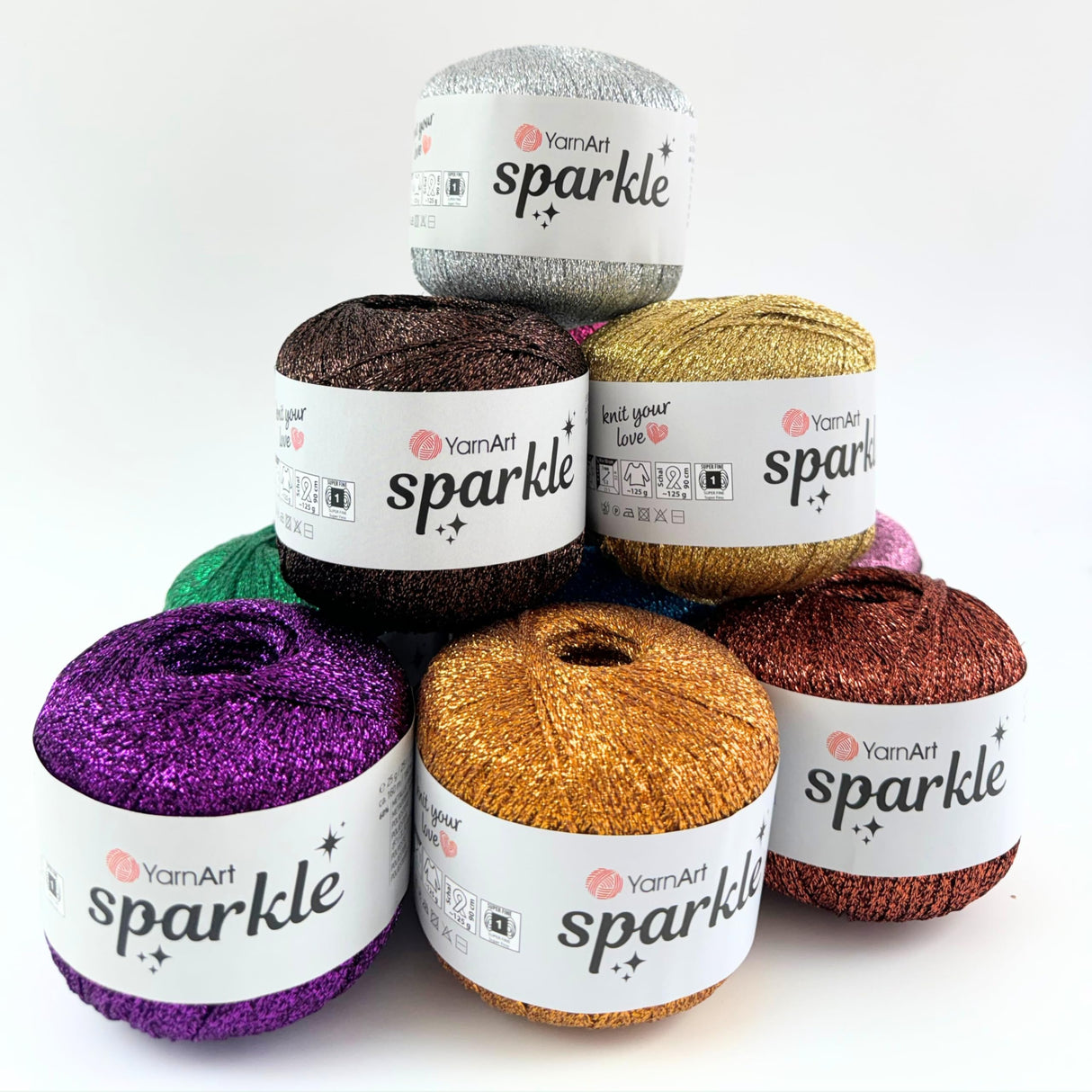 YarnArt Sparkle - Metallic Glitter Yarn for Crochet & Knitting, Amigurumi, Cardigans, Shawls, Bag Making, Soft Craft Yarn (1333) YarnArt