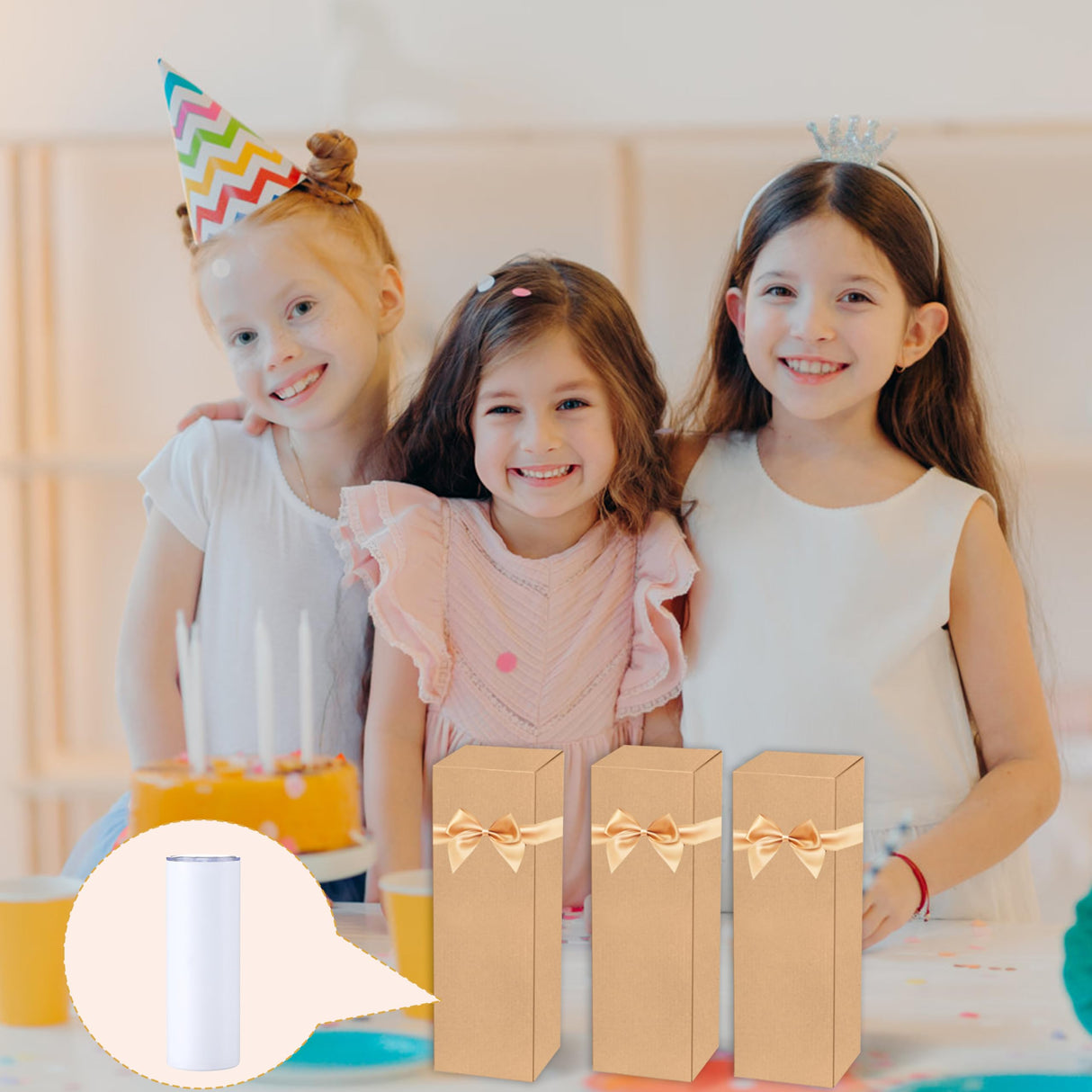 24 PCS Gift Boxes for Sublimation Tumbler 9.8 x 3.3 x 3.3 Inch Corrugated Cardboard Shipping Box for 12oz, 20oz, 30oz Heat Press Sublimation Blanks Skinny Cup for Shipping Gift Wrapping JINGHANGER