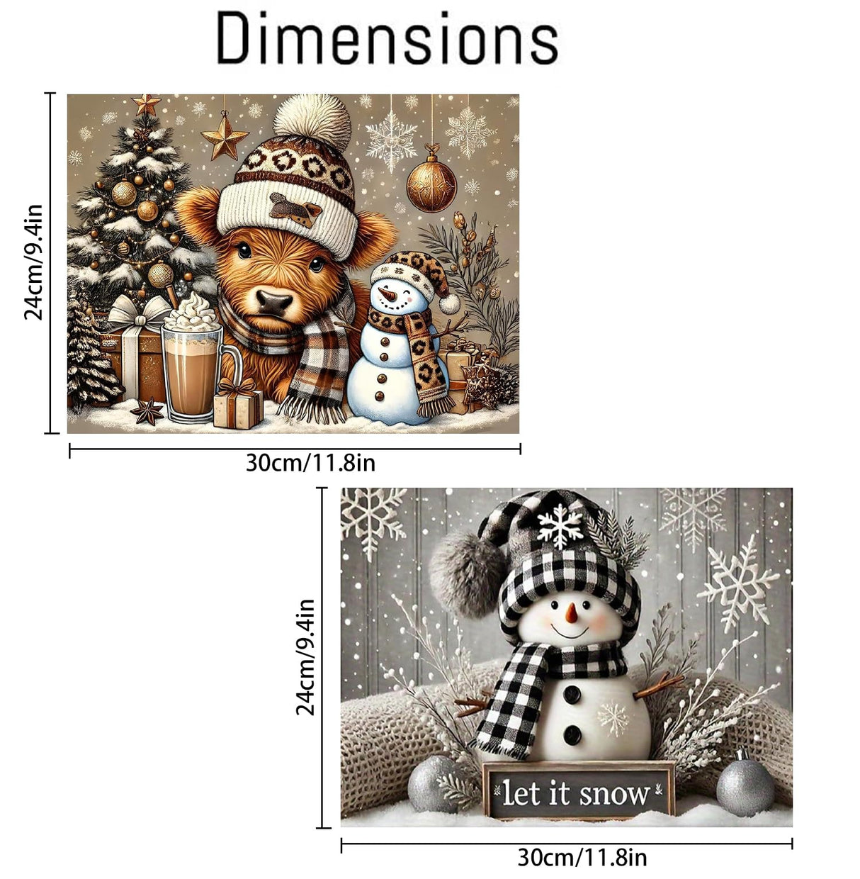 2 Pack Christmas Paint by Numbers Kit for Adults Beginner with Framed,Snowman Easy Adult Paint by Number Kits on Canvas DIY Painting for Beginners Art by Numbers for Home Wall Decor 10x12 Inch NEGEKFKX