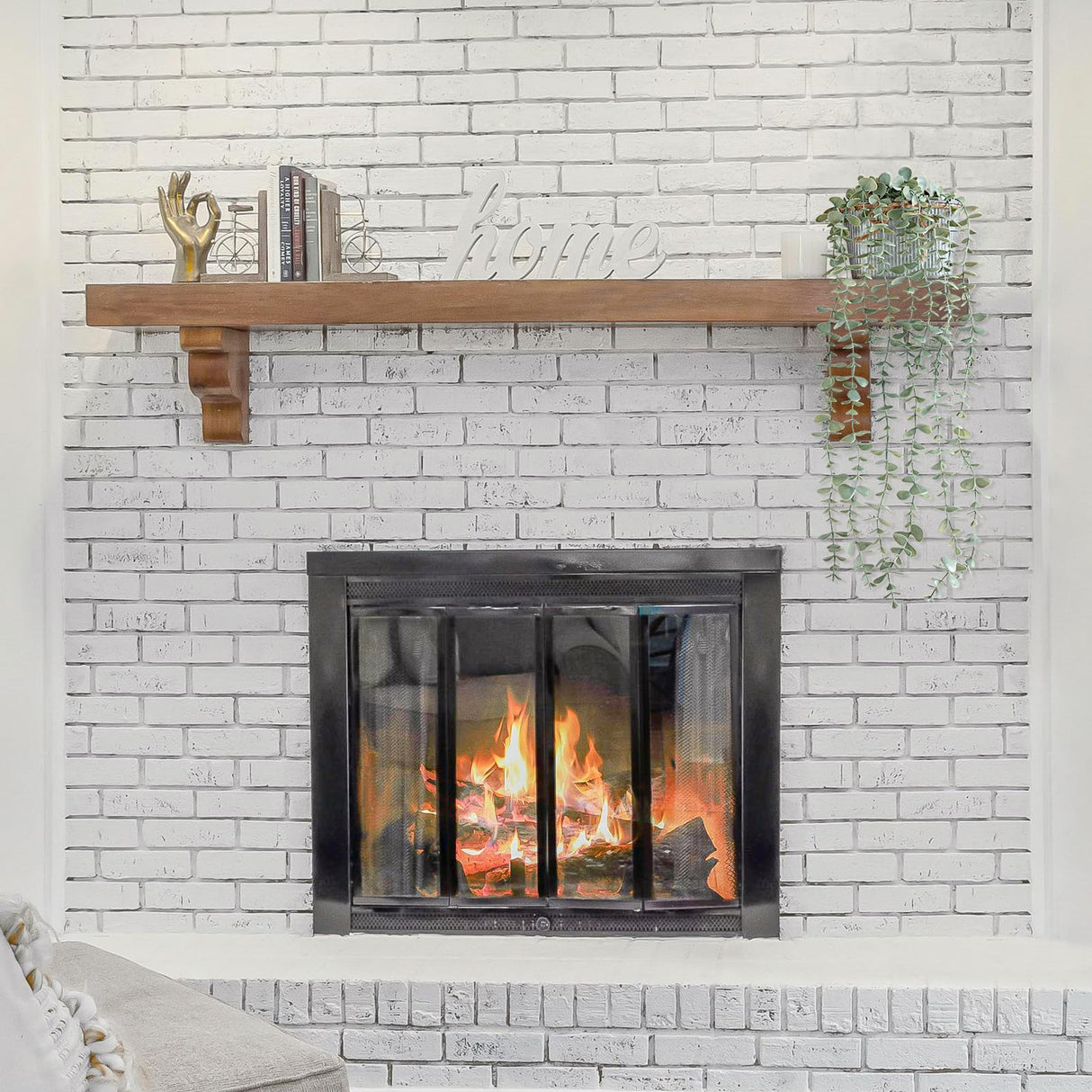 Mkono Fake Hanging Plants in Farmhouse Galvanized Pots Rustic Faux Potted Eucalyptus Greenery Indoor Artificial Plants for Book Shelf Mantel Living Room Bathroom Bedroom Home Office Decor Mkono