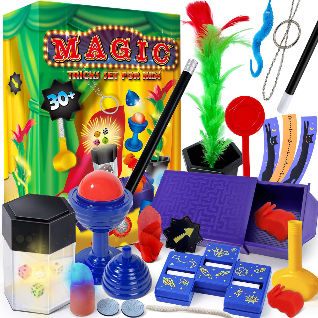 Heyzeibo Magic Tricks - Magic Kit Set with Magic Instruction for Kids, Christmas Birthday Gift Toys for Kids Ages 6 7 8 9 10 11 12 Year Old Heyzeibo
