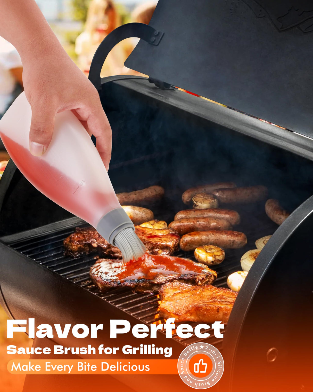 Grilling Gifts for Men Smoker Accessories - Silicone Basting Brush for Cooking All in One Oil Brush Cool Kitchen Gadgets Unique Gifts for Dad Son Grandfather Wife Fun Cooking Supplies SOOFUN