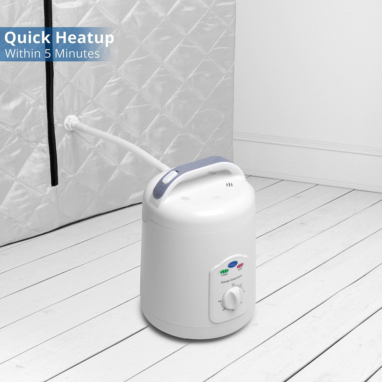 Durasage Oversized Portable Personal Steam Sauna Spa for Relaxation at Home, 60 Minute Timer, 800 Watt Steam Generator, Chair Included (Silver) Durasage