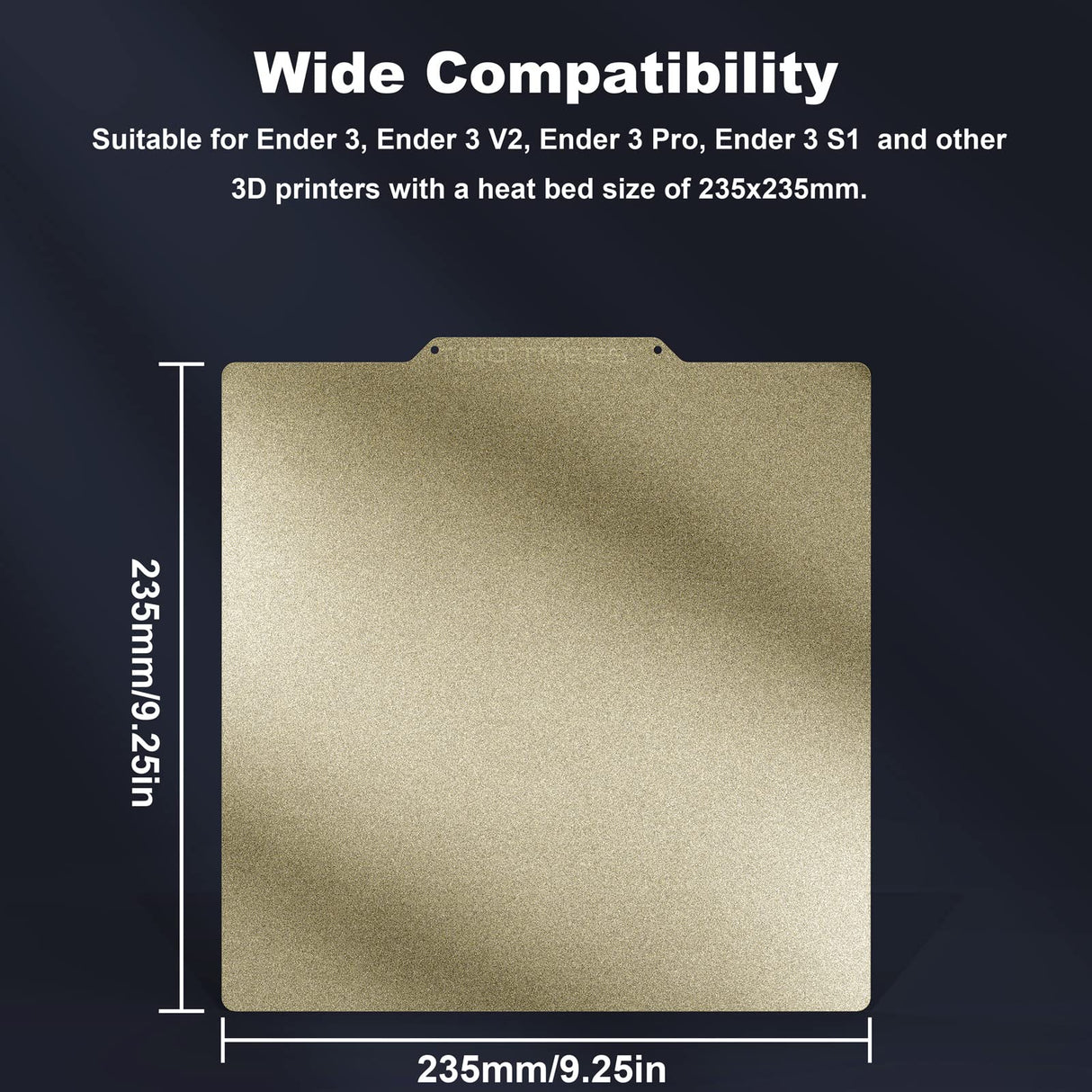 3D Printer Platform Double Sided Textured PEI Sheet, Removable Flexible Spring Steel PEI Build Plate 235x235 mm Heated Bed, for Creality Ender 3/Ender 3 Pro/Ender 3 S1/3 S1 Pro Hot Bed Jusnboir