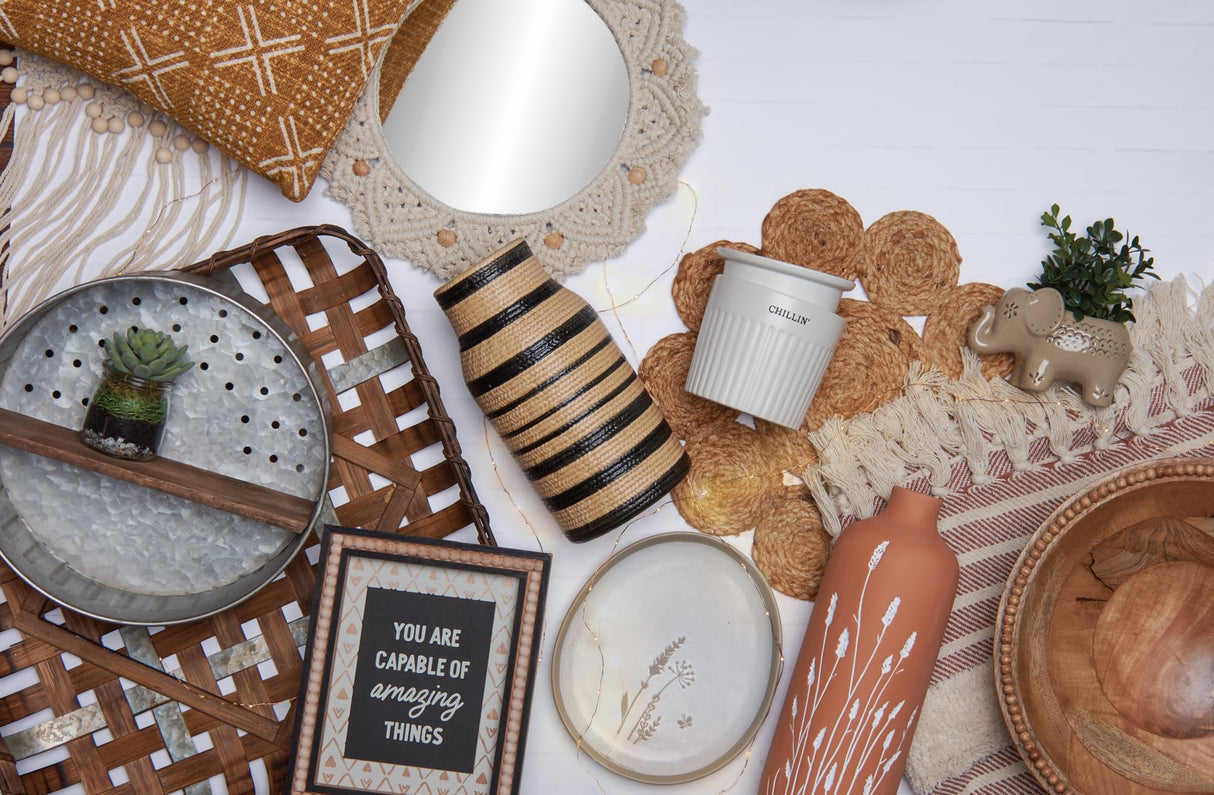 Primitives by Kathy Distressed Wall Shelf, 12.5 in Diameter, Metal and Wood Primitives by Kathy