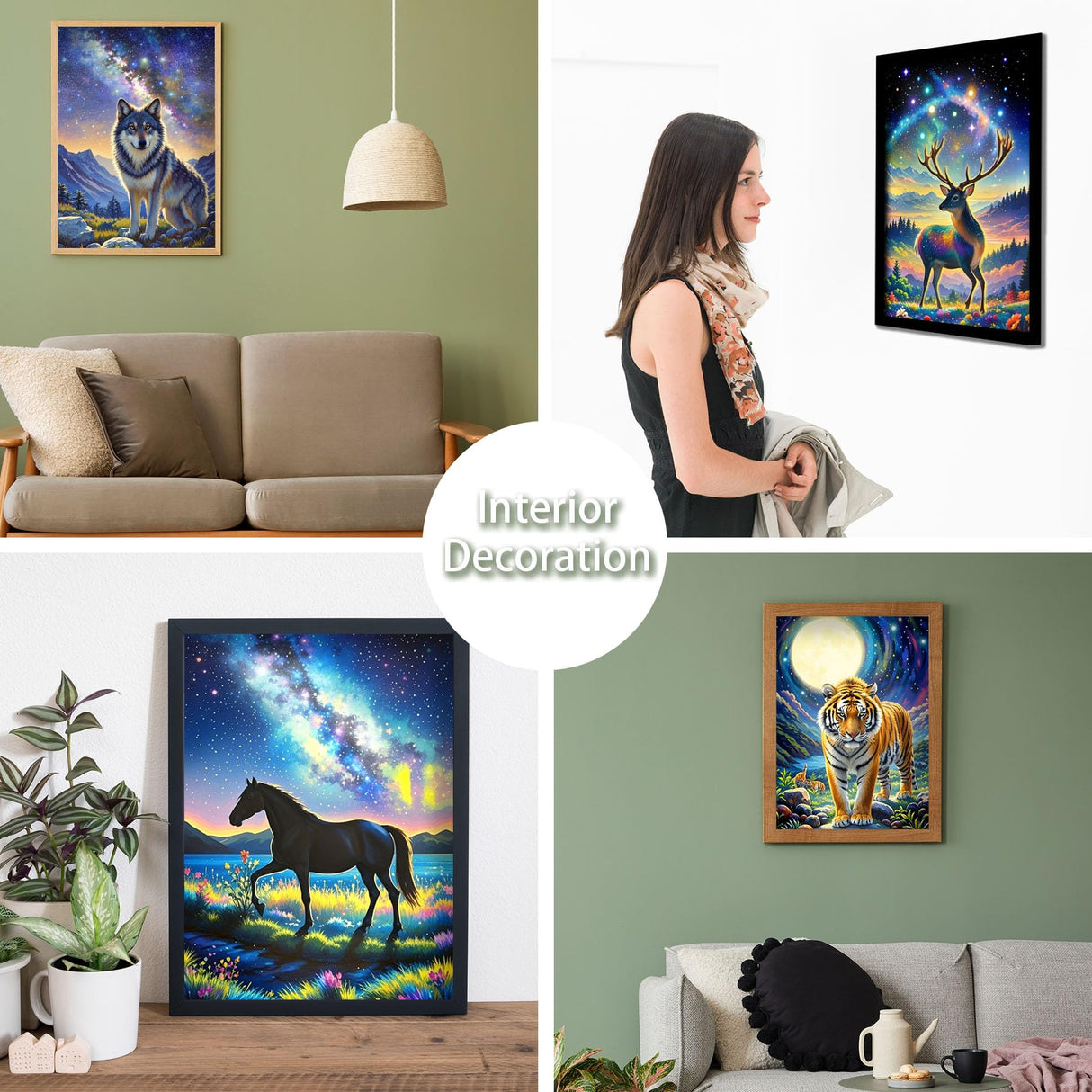 Leixonl Diamond Art Kits for Adults Beginners 6 Pack 5D Diamond Painting Kits for Home Wall Decoration Gifts Round Full Drill 11.8 X 15.7 inch (Animal) Leixonl