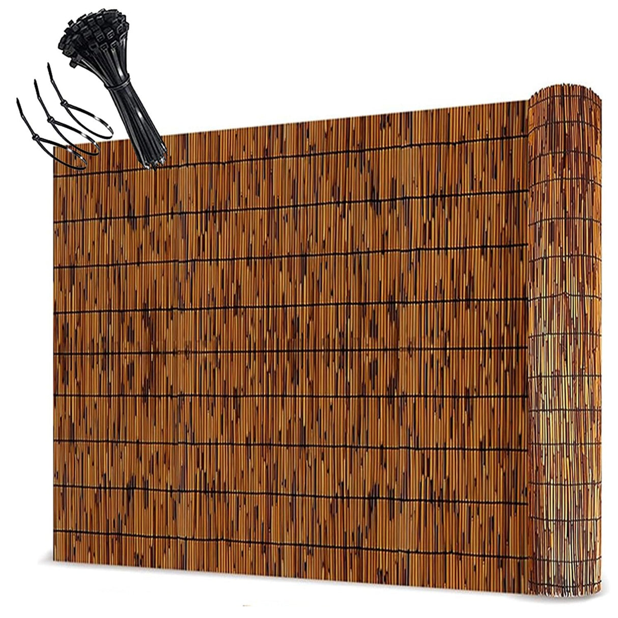 Natural Reed Bamboo Fencing Roll,1.6ft 2.3ft 2.5ft 3.3ft 3.8ft 4.5ftHigh Decorative Privacy Bamboo Fence,Bamboo Privacy Screen for Garden Balcony Window Indoor Outdoor,Privacy Fence(76x274cm(2.5x9ft)) ZMNXAS