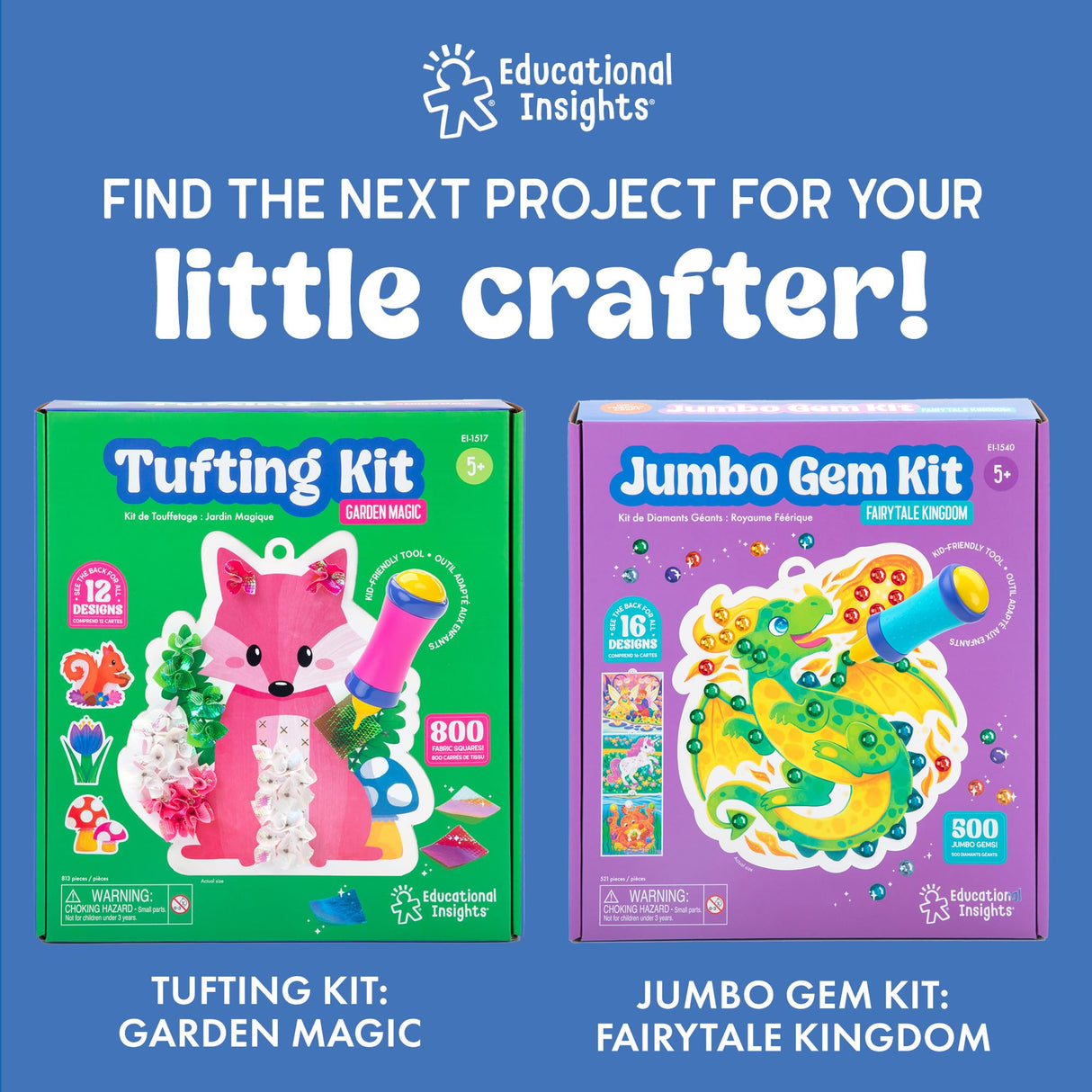 Educational Insights Pom Pom Kit - Arts and Crafts for Kids, Toddler Art Supplies, Toddler DIY Sensory Activity, Easter Basket Stuffers, Gift for Girls and Boys Ages 5+ Educational Insights