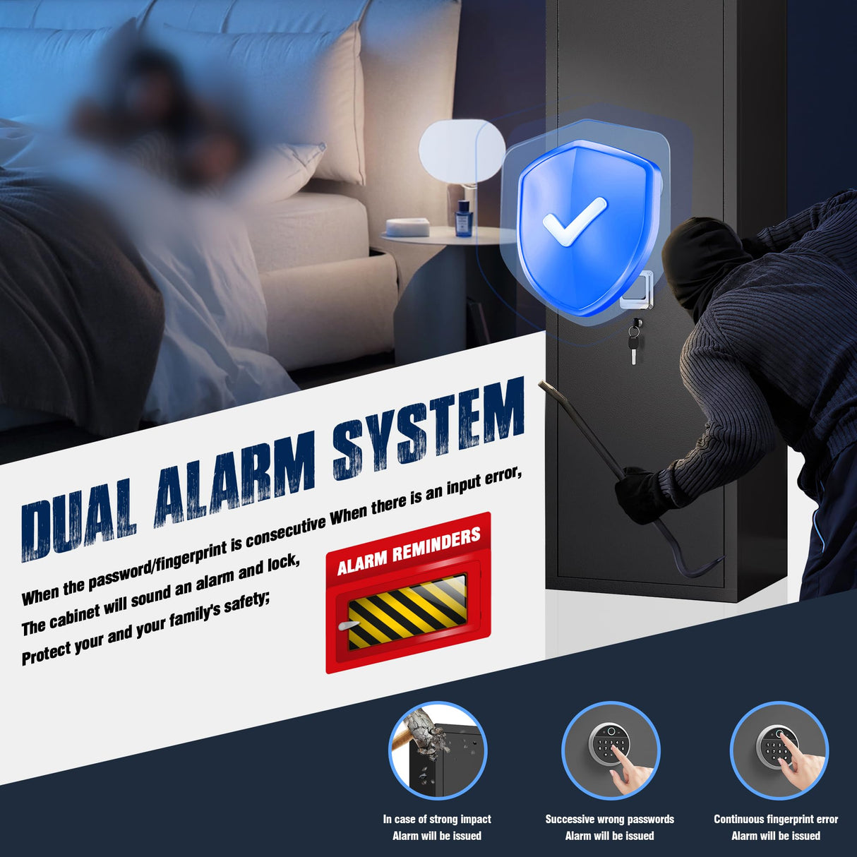 PRESTELION 10-15 Gun Safe,Quick Access Safes for Shotguns,Cabinets with Adjustable Rack,Long Gun Cabinets with Fingerprint/Digital Keypad/Removable Shelf for Rifles Safes PRESTELION