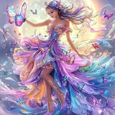 NEWENMO Fairy Diamonds Painting Kits for Adults Beginner, DIY 5D Butterfly Diamond Art Paint with Round Diamonds, Full Drill Diamonds Art Painting Kit Perfect for Home Wall Decor 12x12 Inch