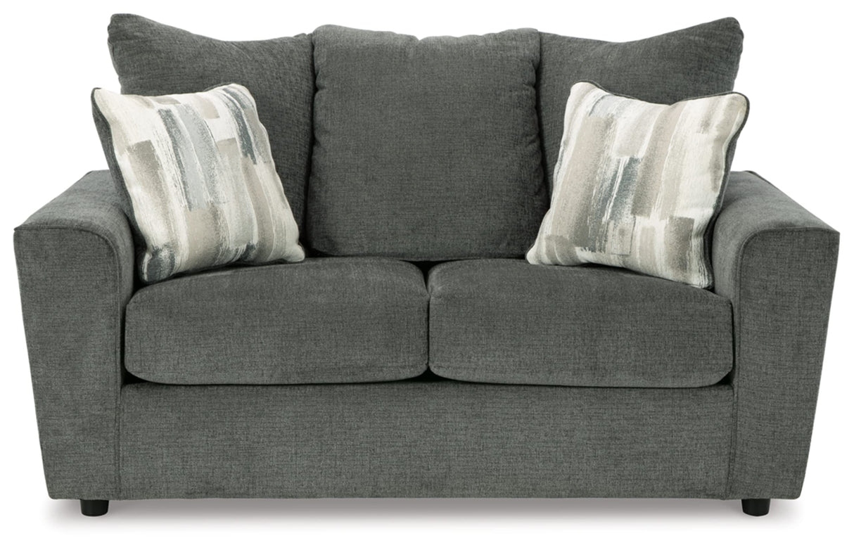 Signature Design by Ashley Stairatt Casual Loveseat with Flared Arms, Gray Signature Design by Ashley