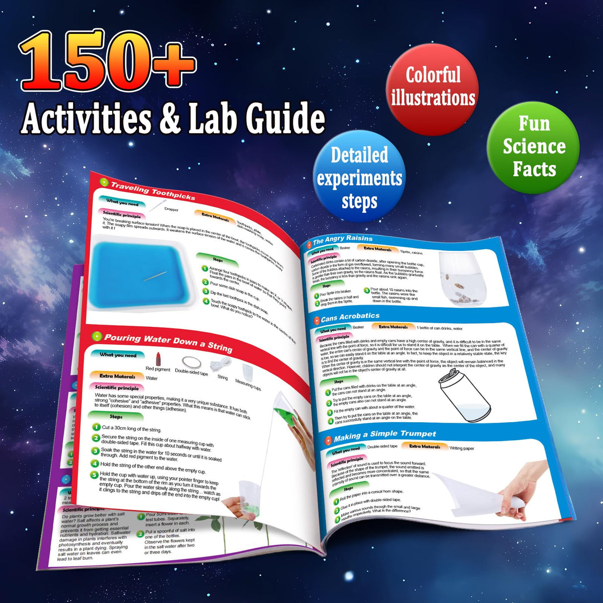 PATIFEED 150 Experiments Science Kit for Kids, Chemistry Set, Scientific Christmas Birthday Toys Gifts Ideas for Boys Girls, Break Geodes, Volcano,S.T.E.M Learning Projects PATIFEED