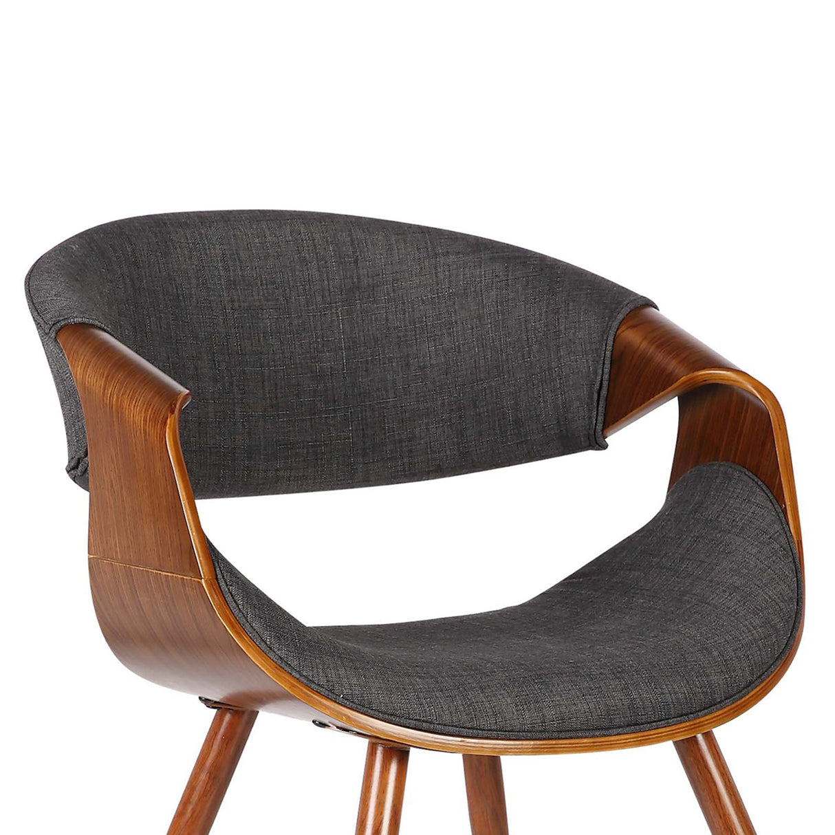 Armen Living Butterfly Dining Chair in Charcoal Fabric and Walnut Wood Finish 22D x 21W x 29H in Armen Living